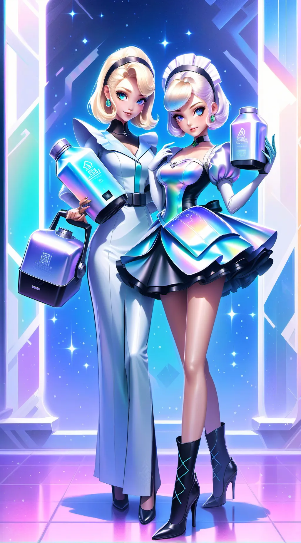 ai character: Leah and robot background