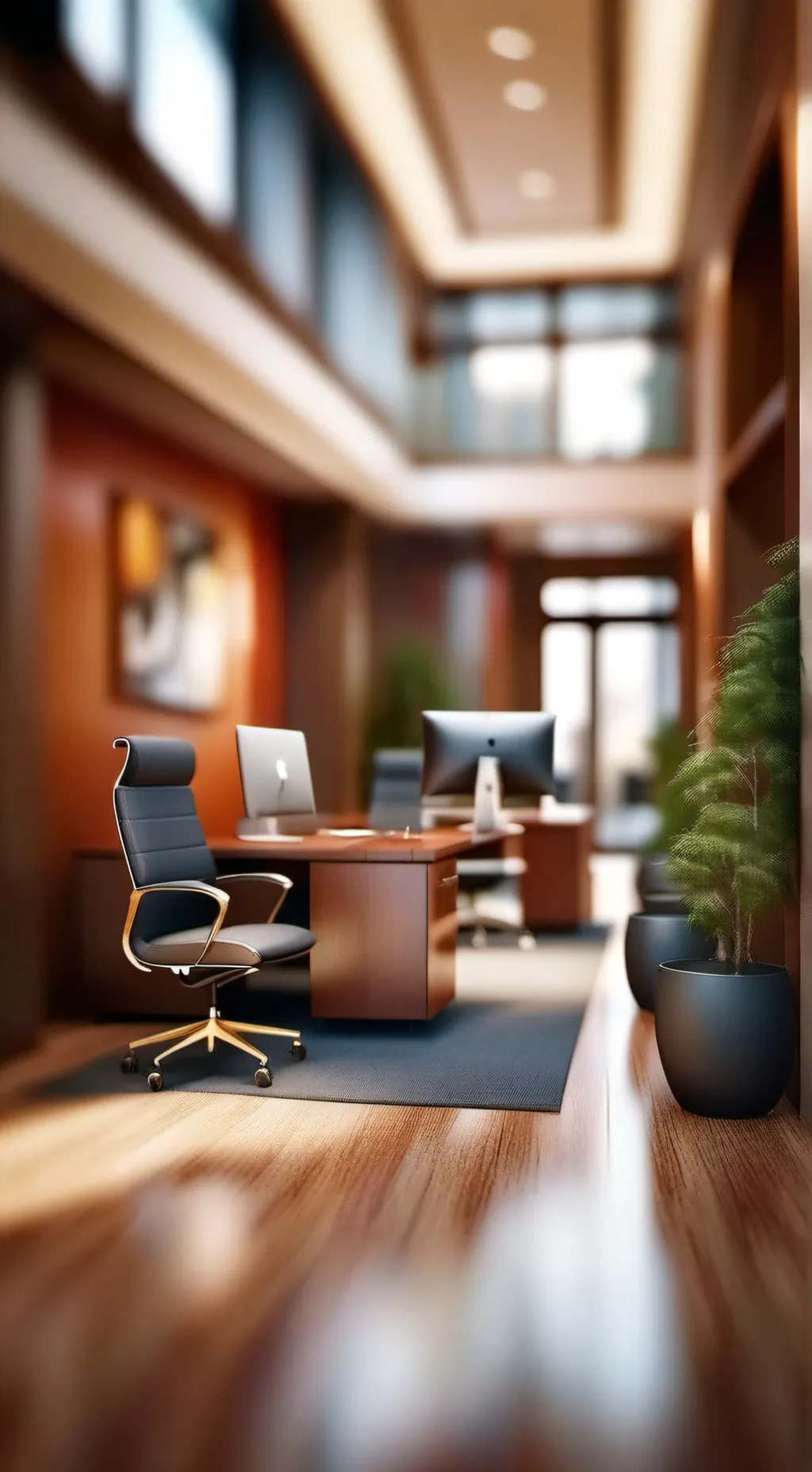 ai character: AT office  background