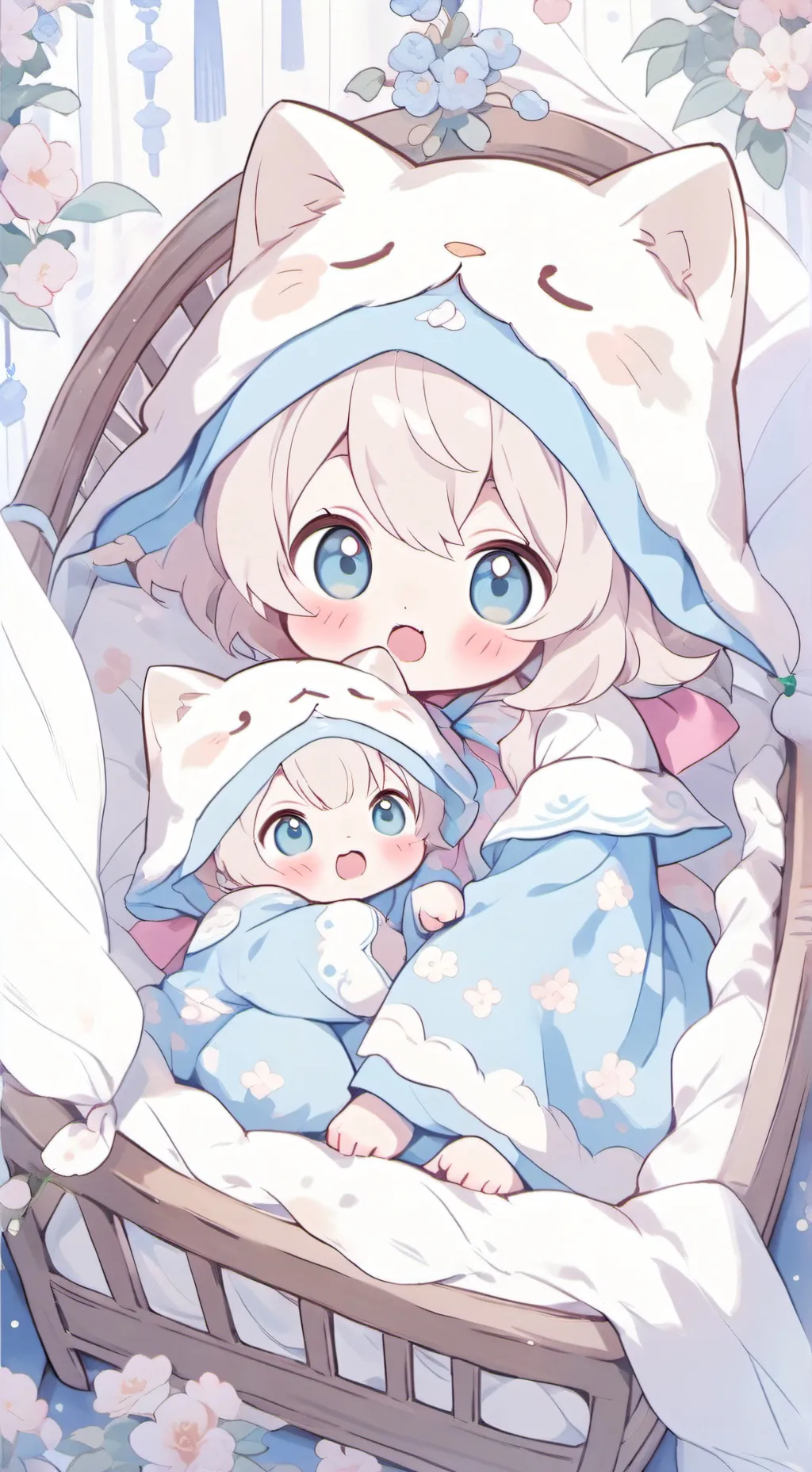 ai character: michi y mili background