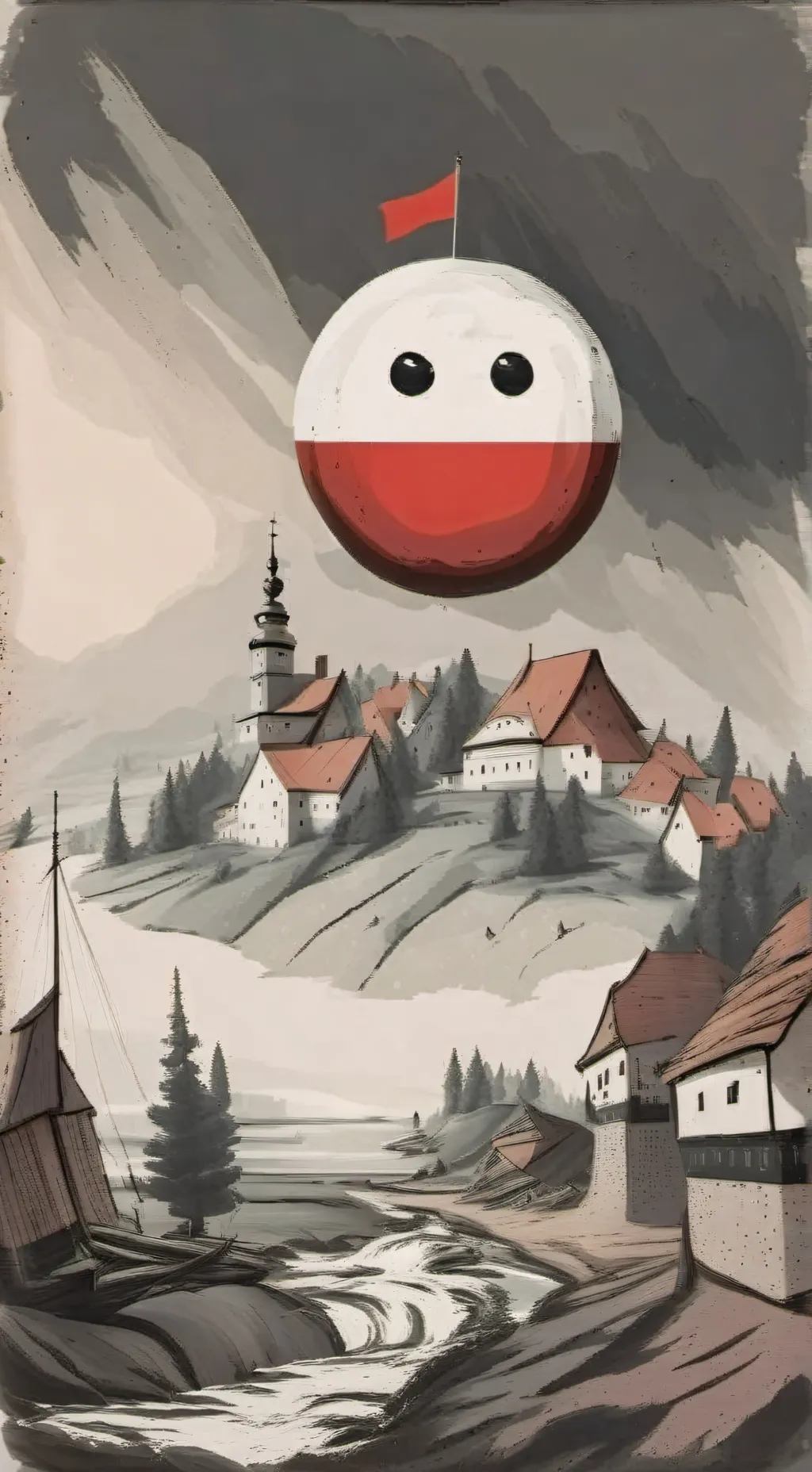 ai character: Poland ball background