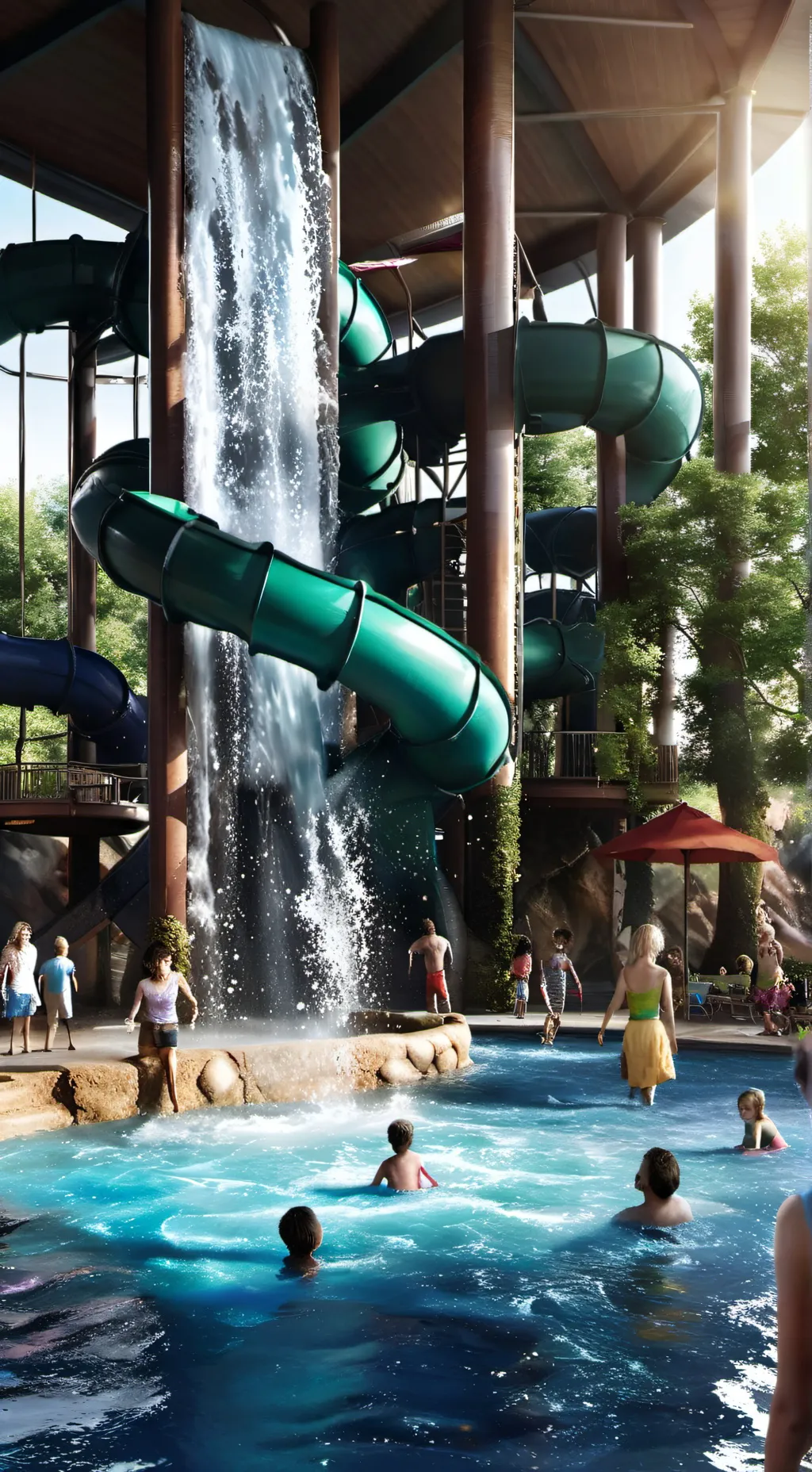 ai character: Waterpark background