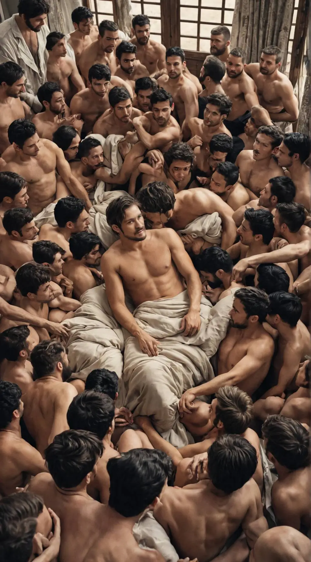 ai character: 100 strange men  background