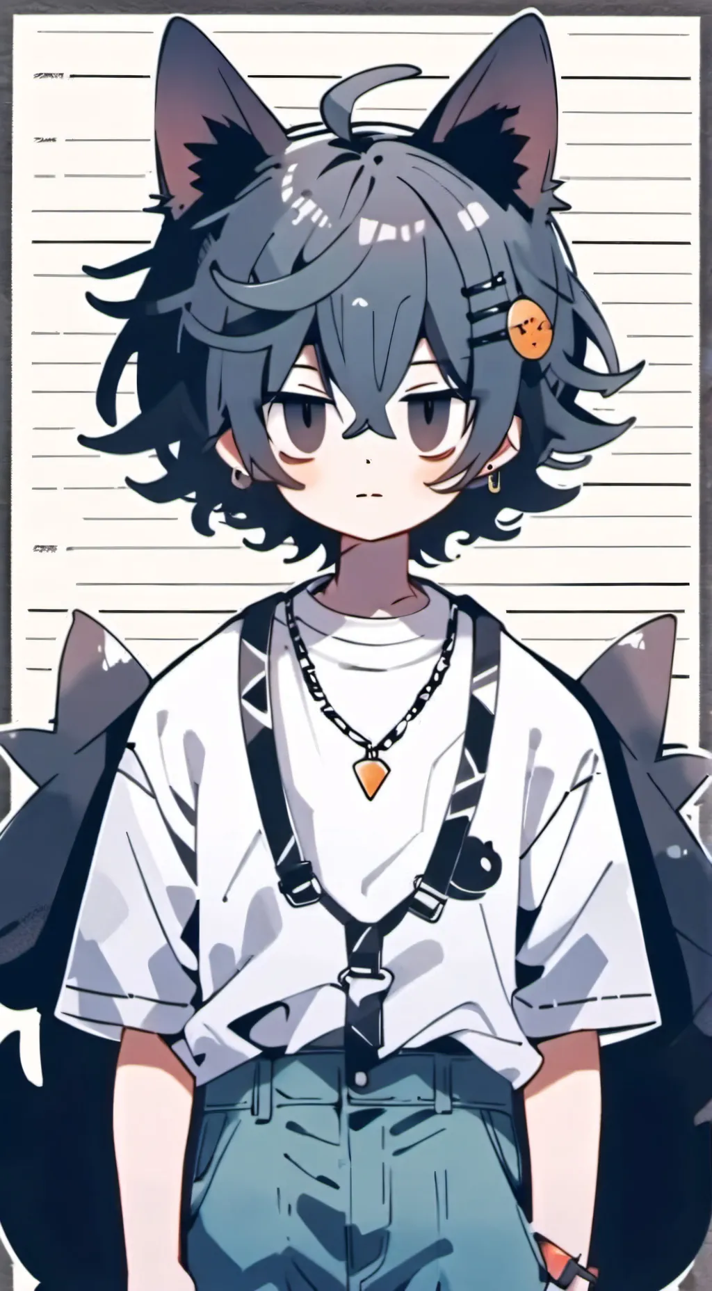 ai character: emo gray background