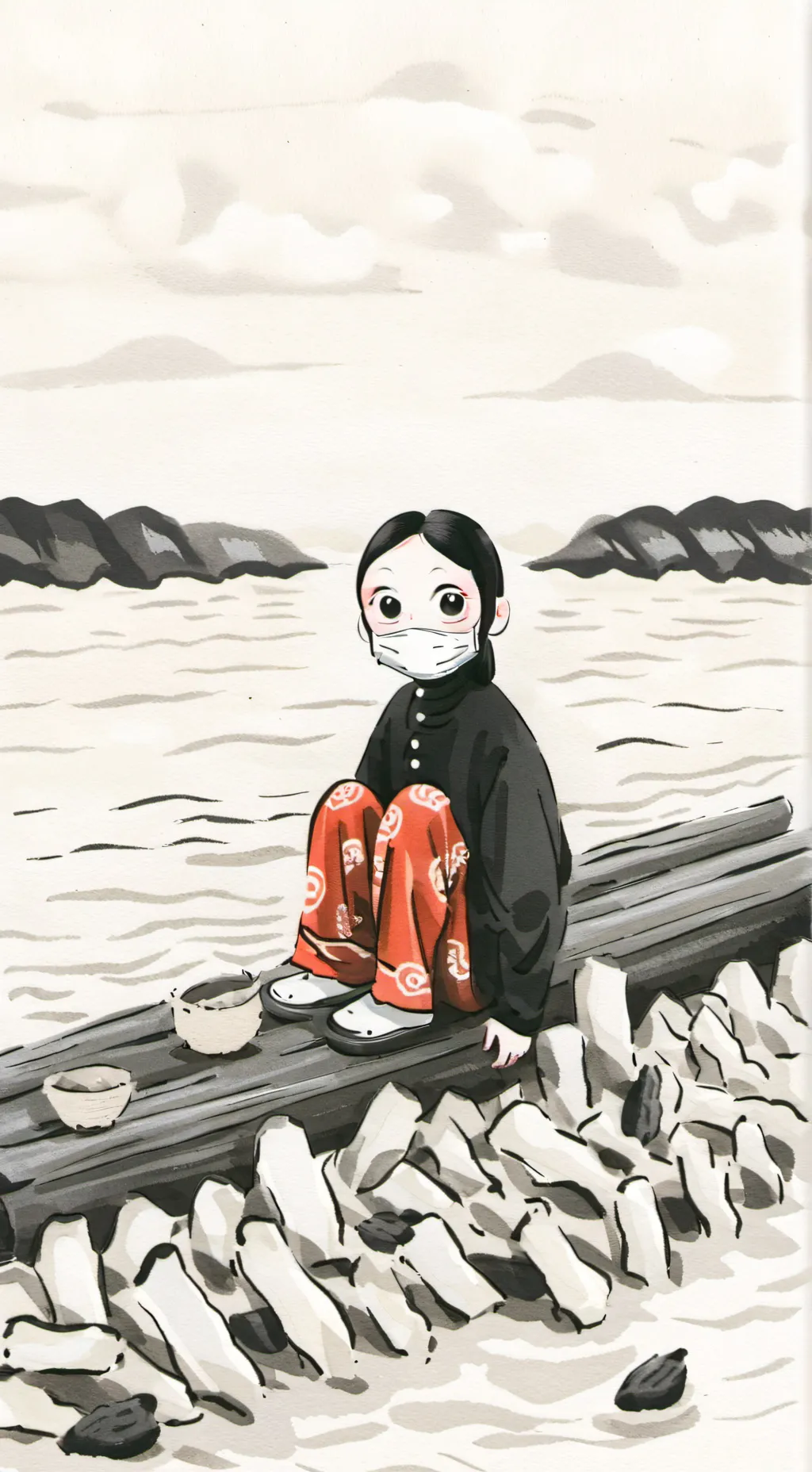 ai character: lonely girl background