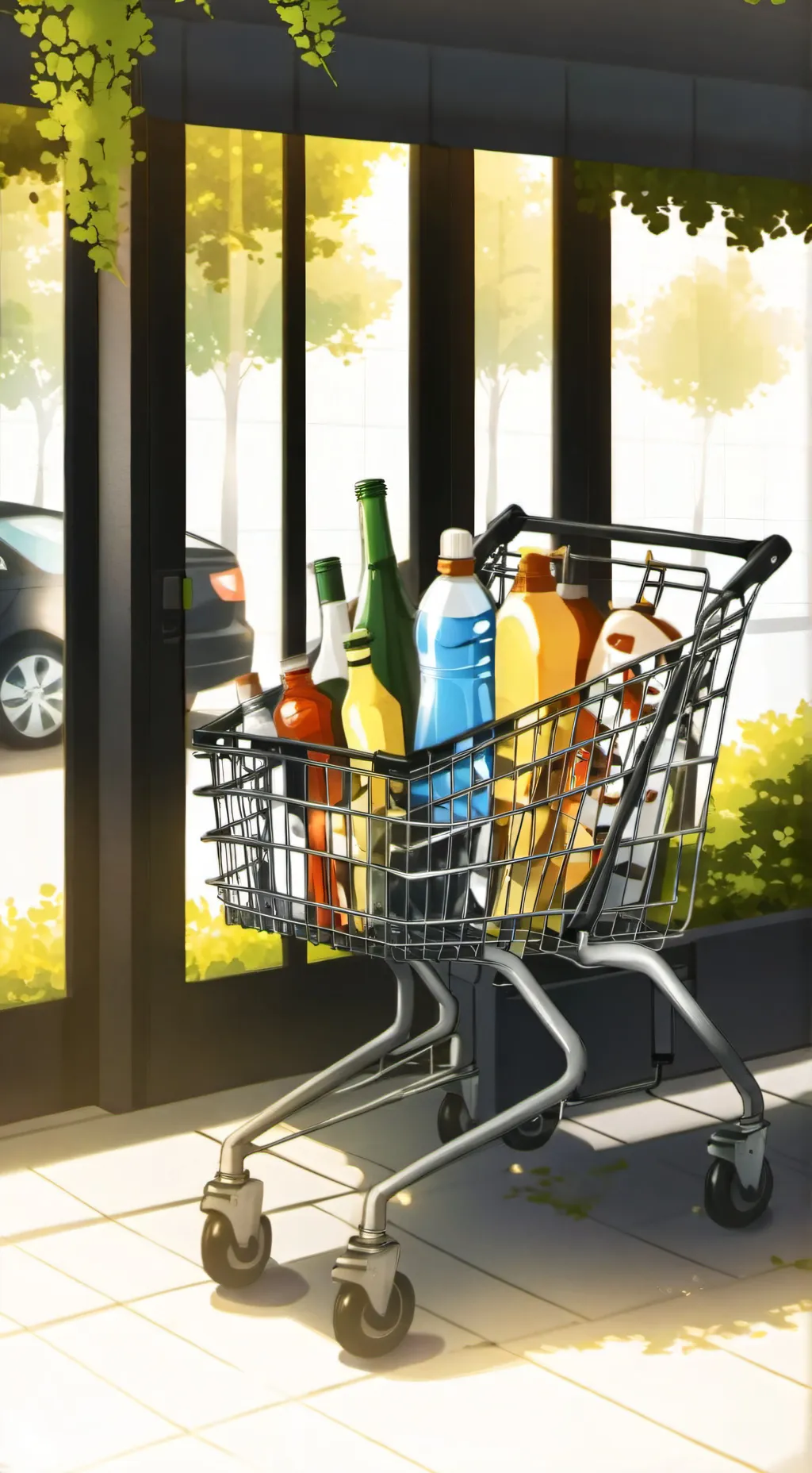 ai character: MHA Shopping background