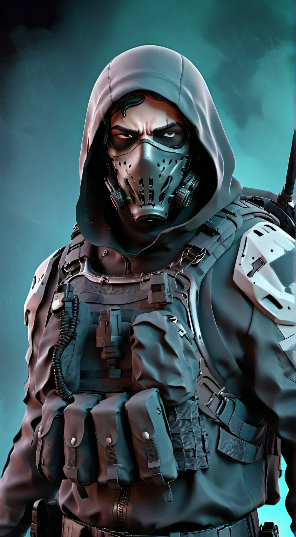 ai character: Ghost  background