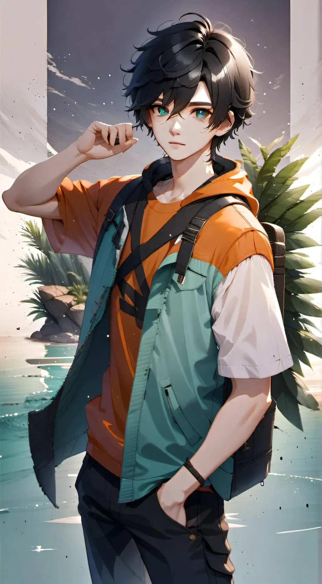 ai character: lunar new year background