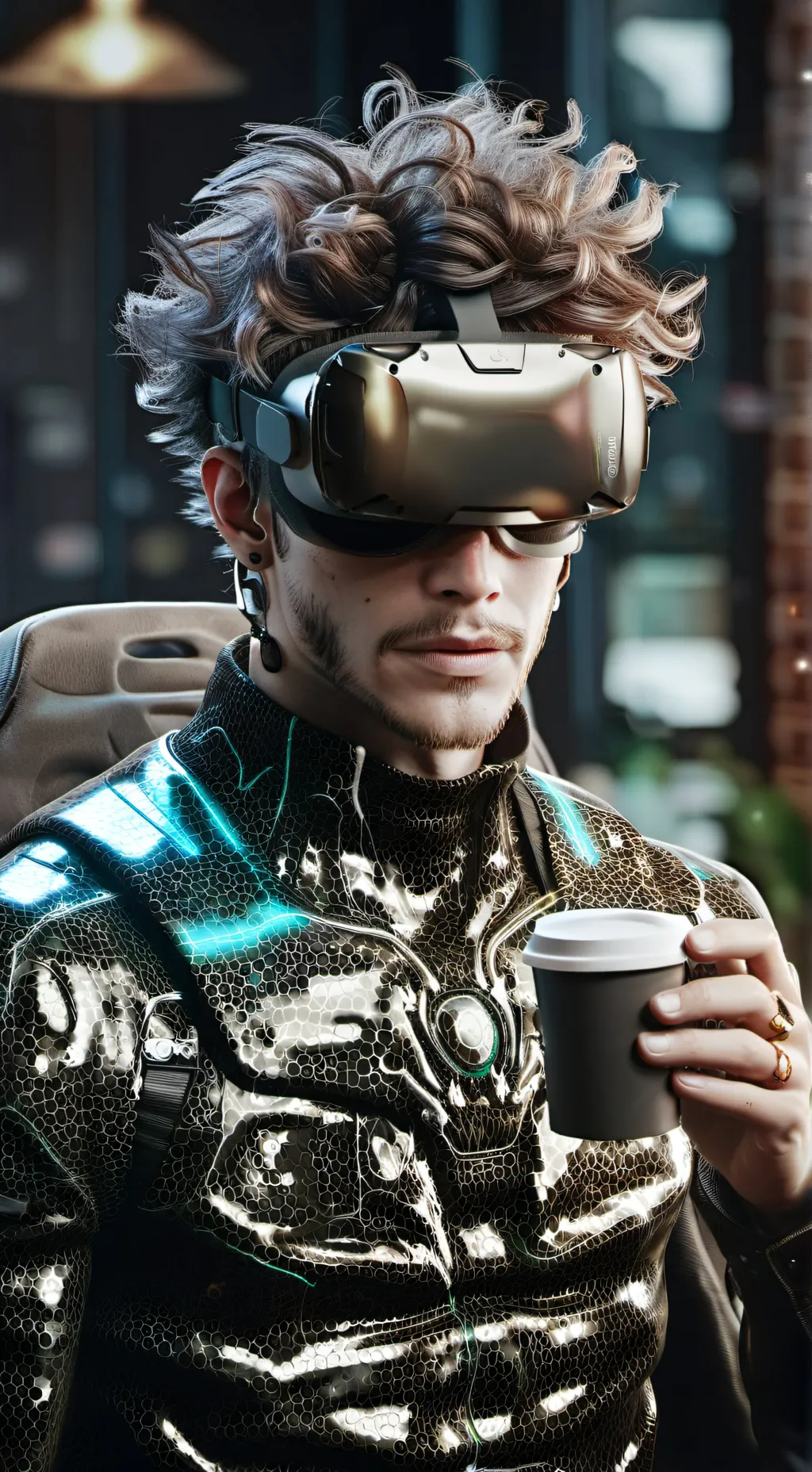 ai character: The Virtual Reality Visionary background