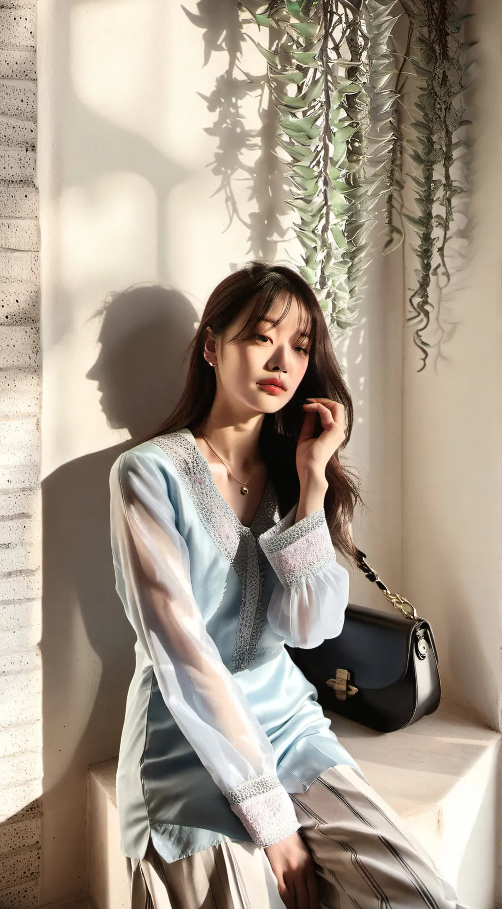 ai character: snow background