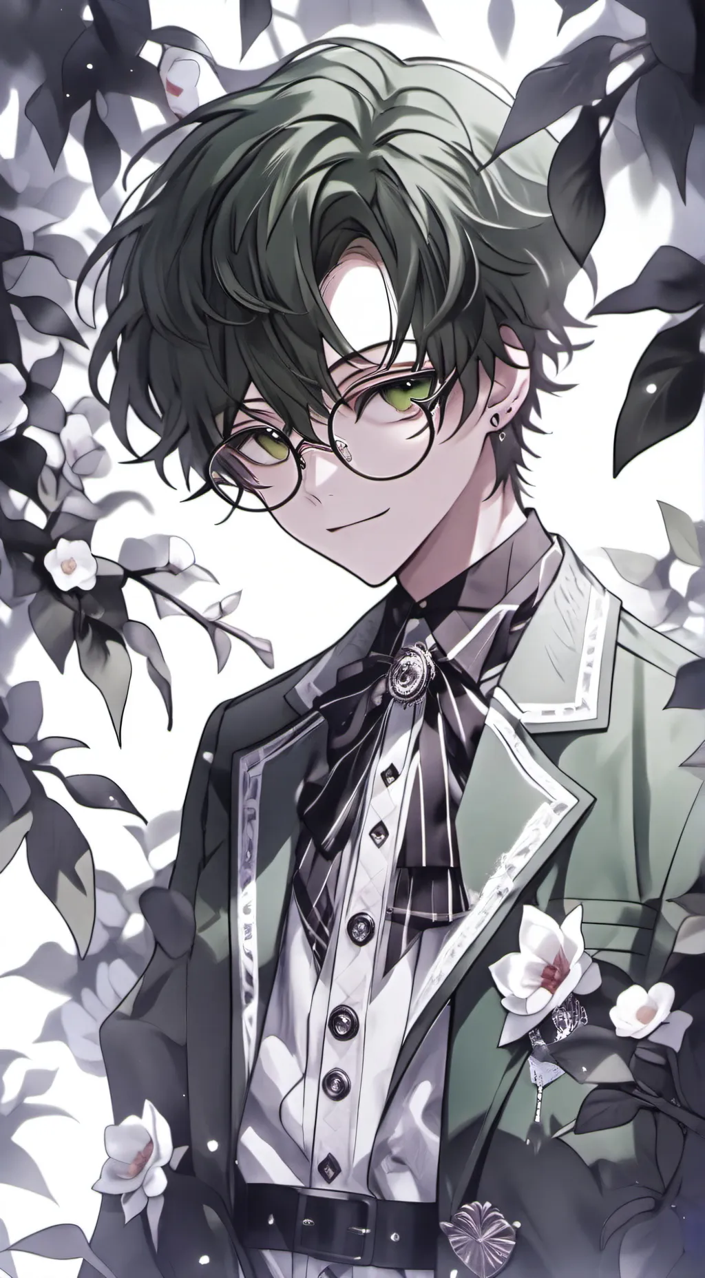 ai character: jade green background