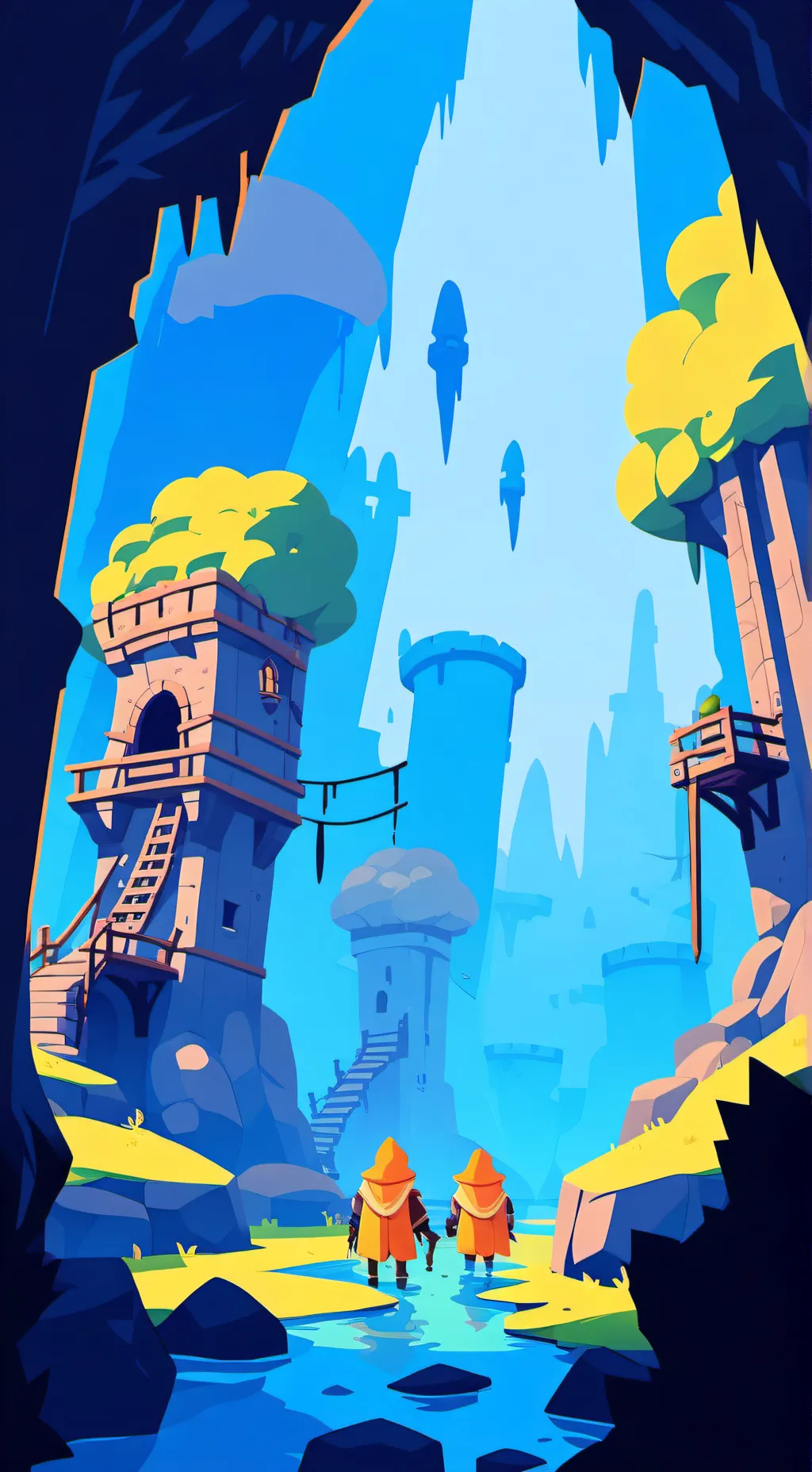 ai character: Dungeon Exploring background