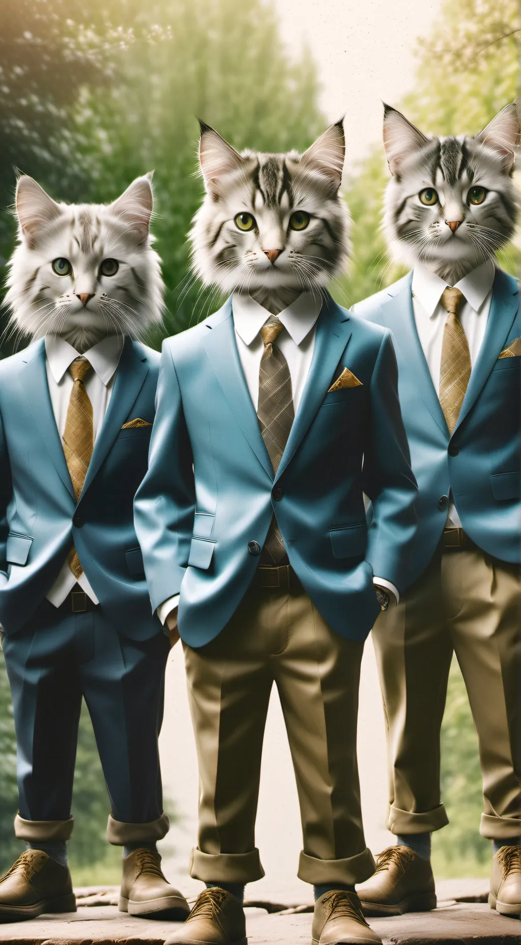 ai character: business cats background