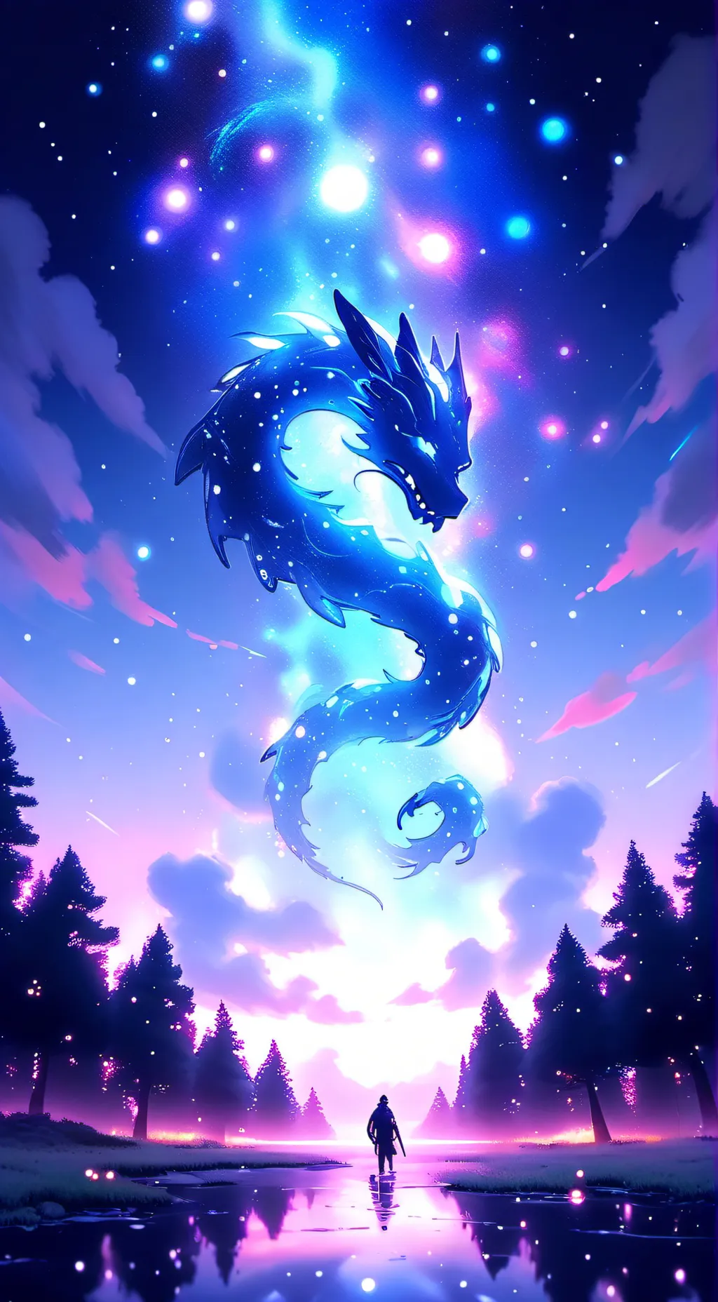 ai character: Galaxy dragon  background