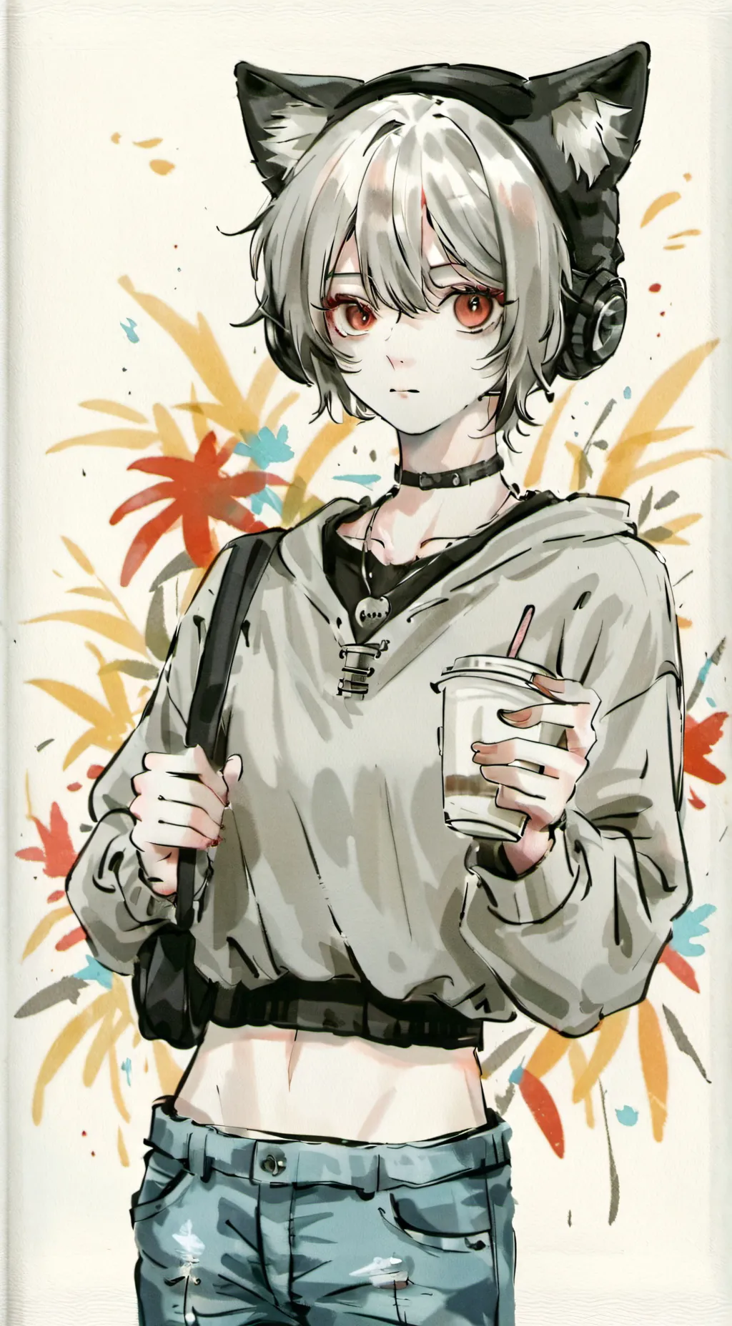 ai character: gray background