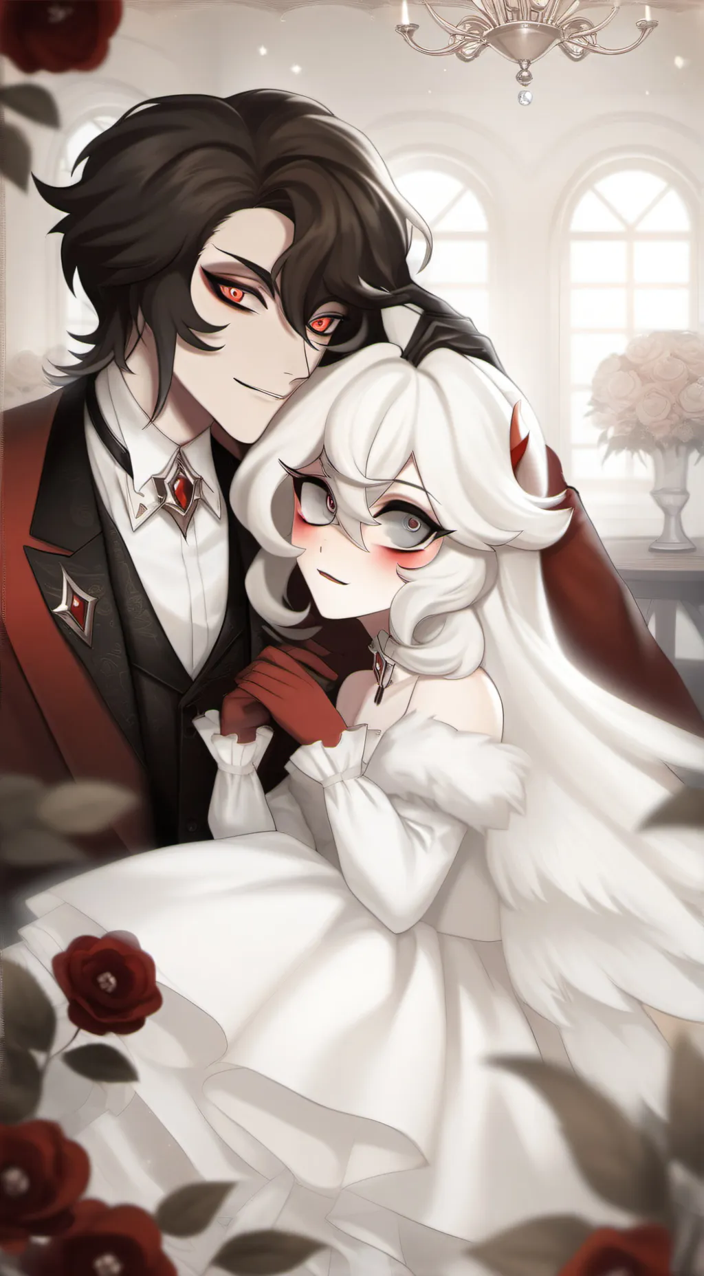 ai character: Lucifer x Alastor background