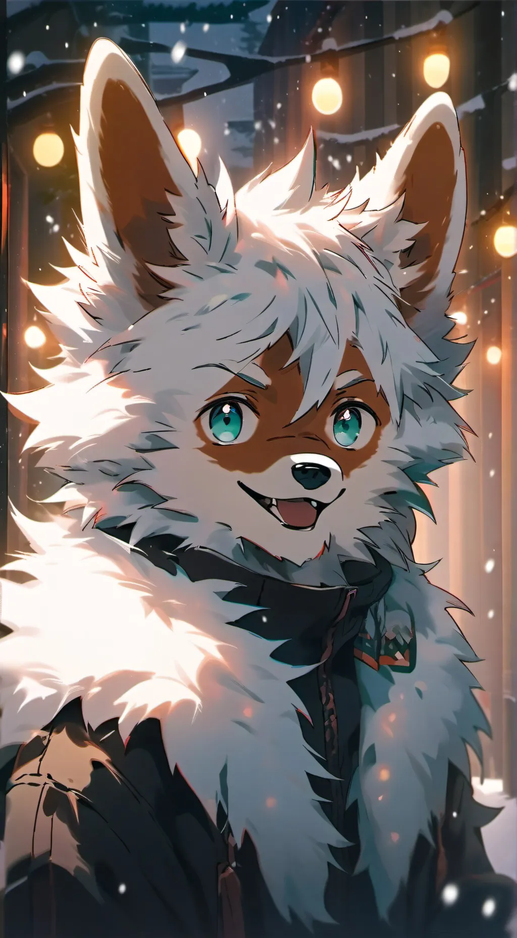 ai character: Snowy Spirit Pup background