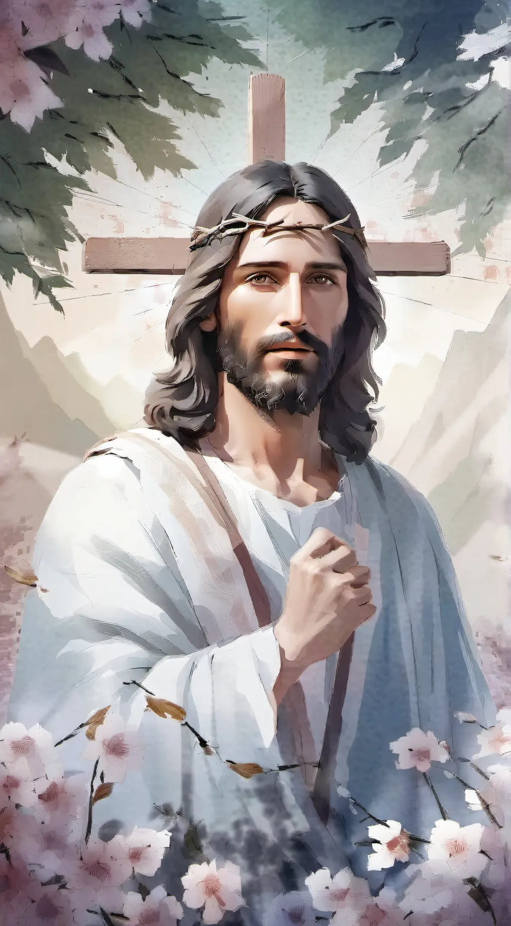 ai character: jesus cristo background