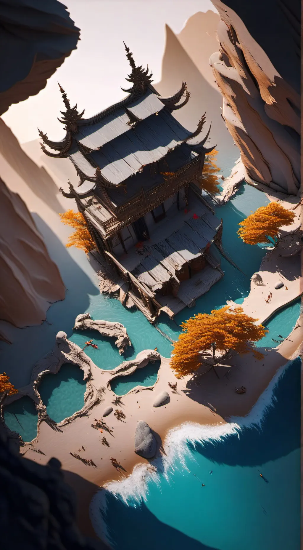 ai character: Mha pool party background