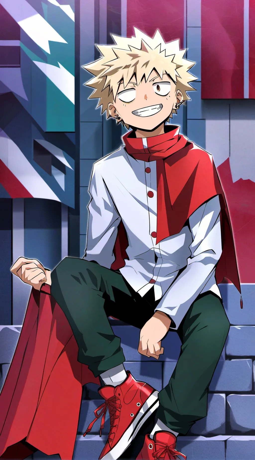 ai character: new born  bakugo  background