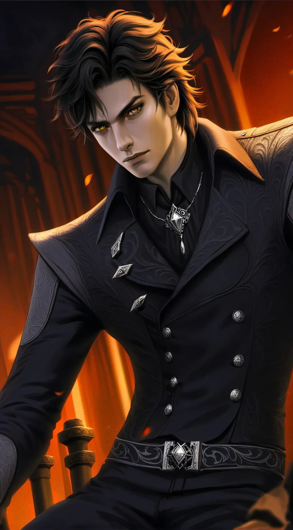 ai character: Sebastian  background