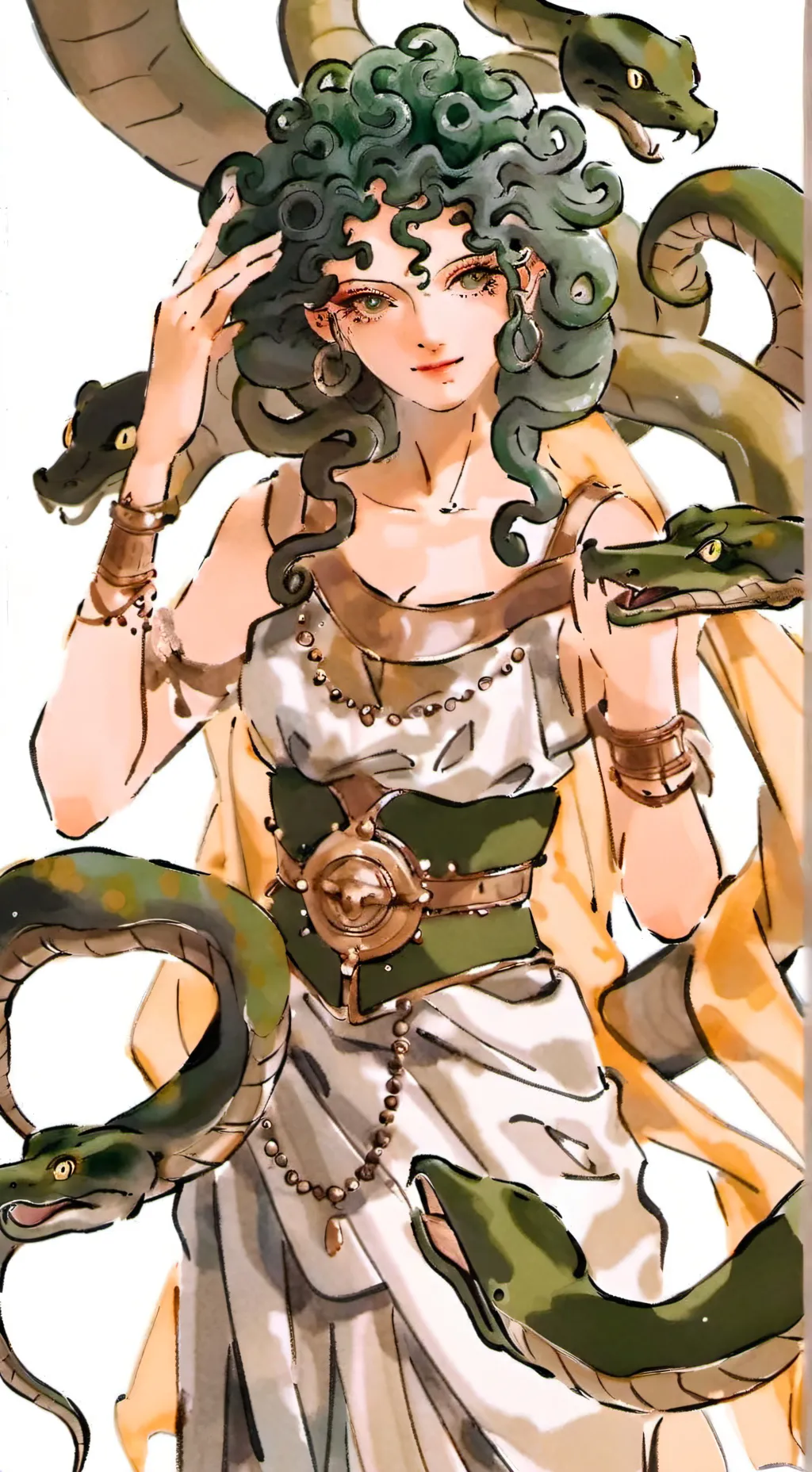 ai character: Médusa / Méduse  background