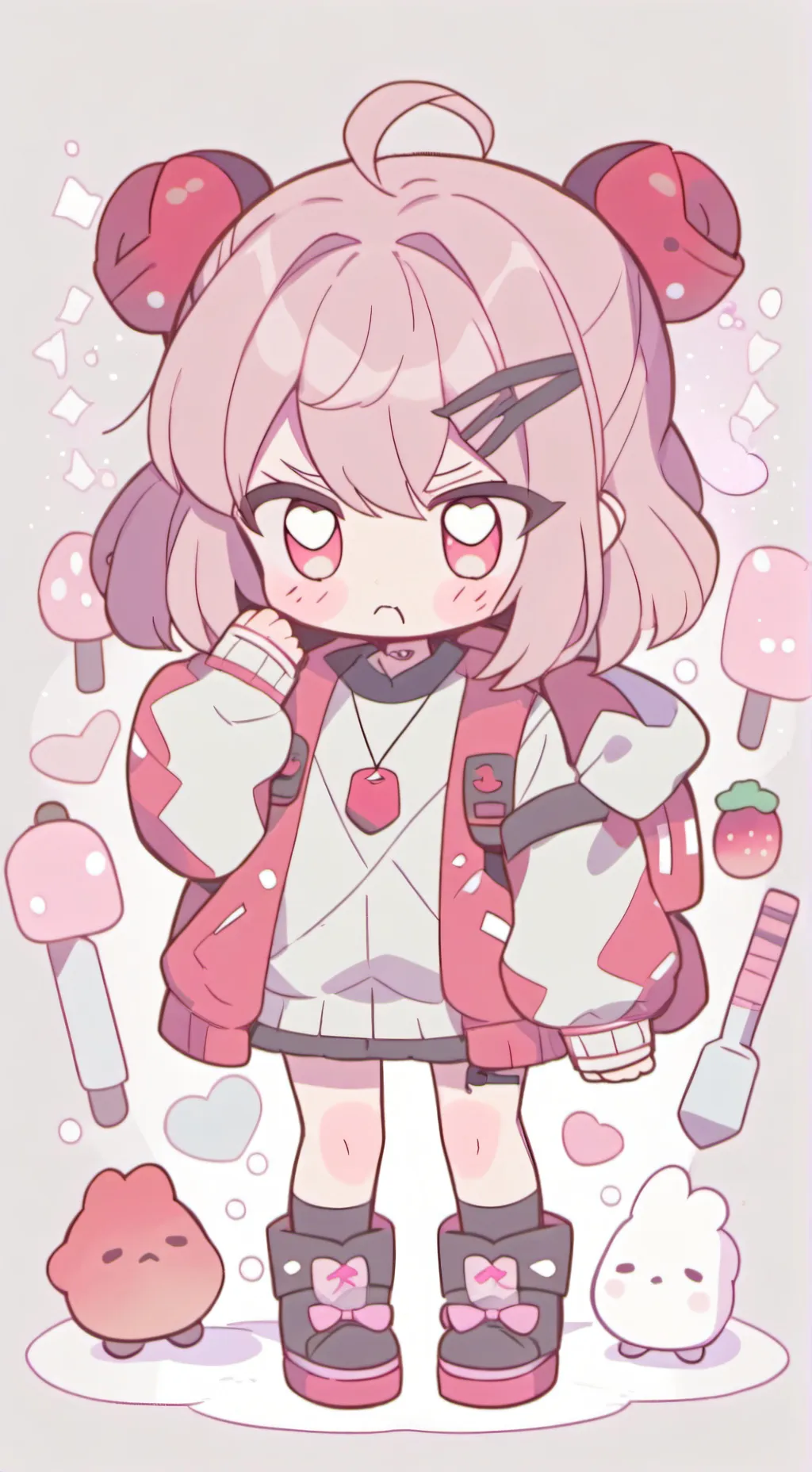 ai character: cute angry girl background