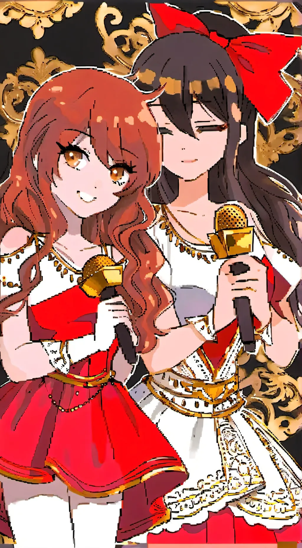 ai character: Lily and Alanna  background