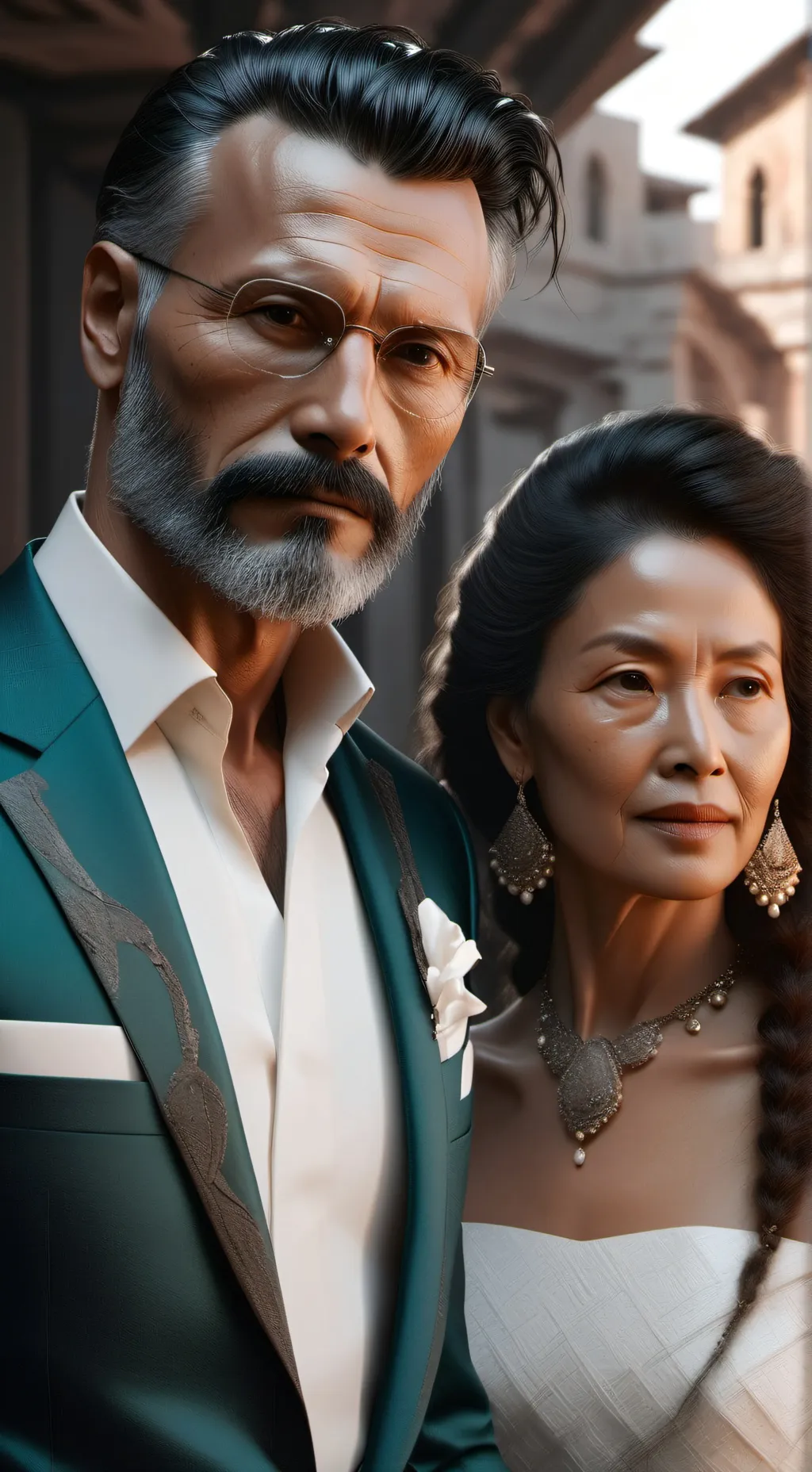 ai character: blocky curruption  background