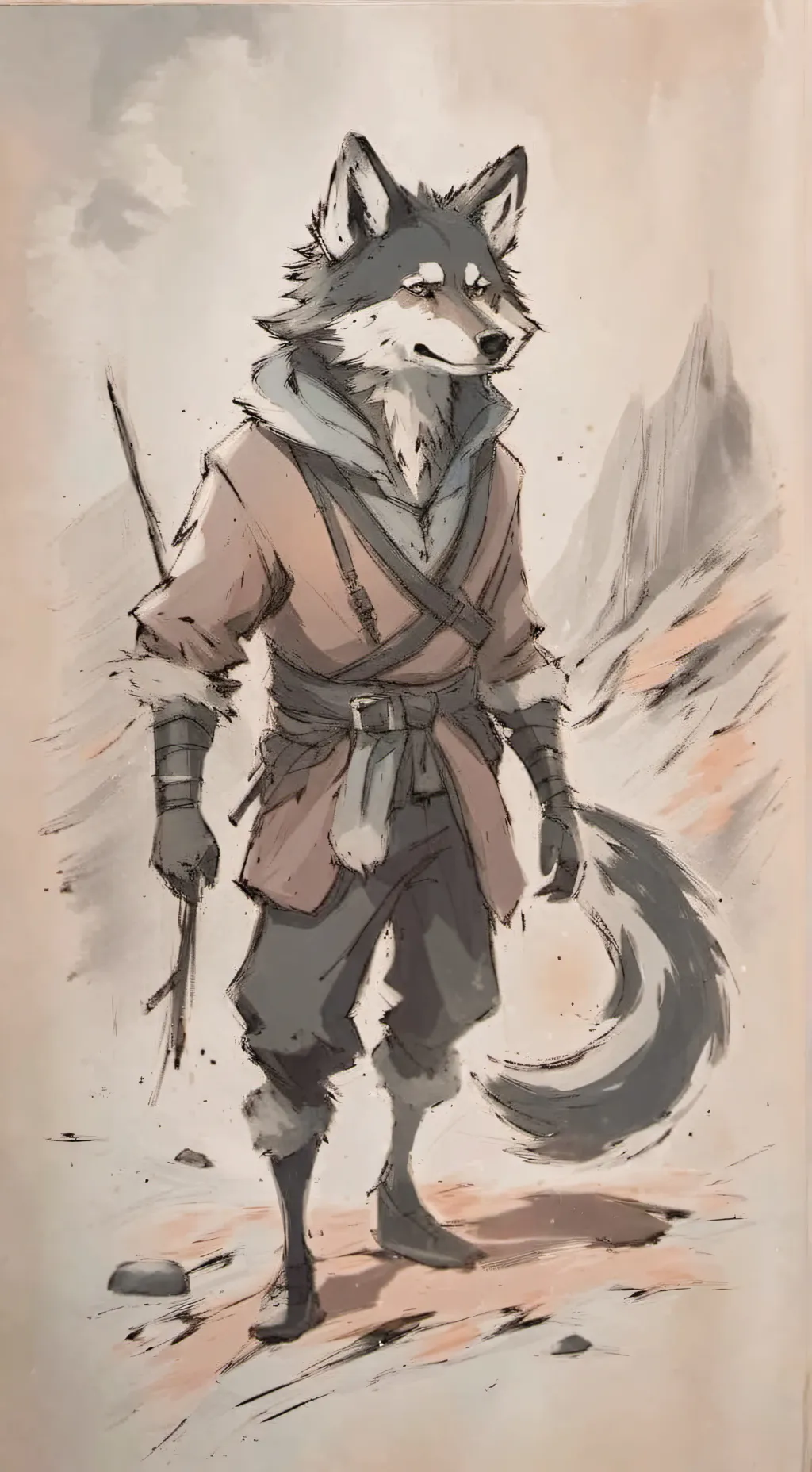 ai character: Ninja furry background