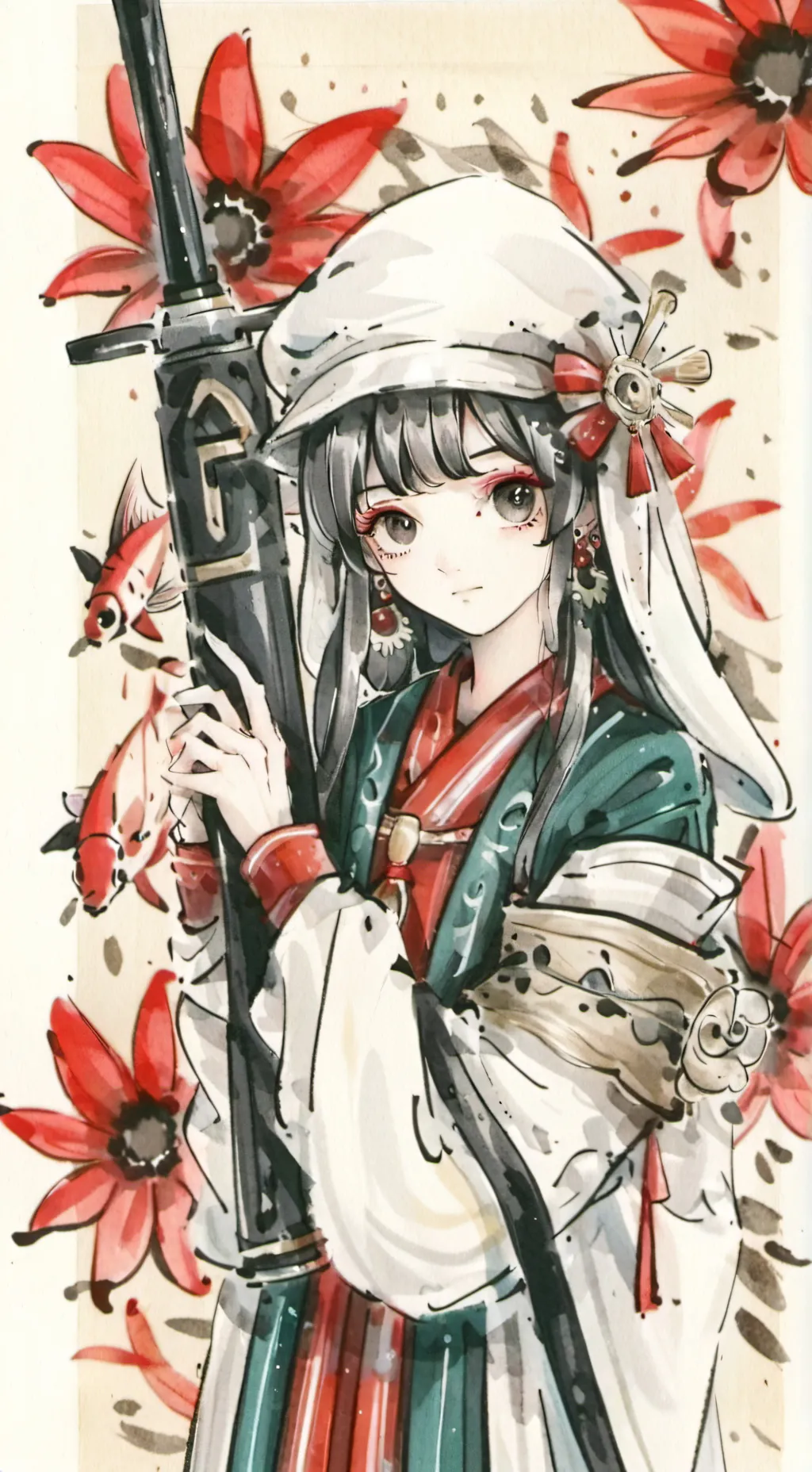 ai character: Hogwarts and squid background