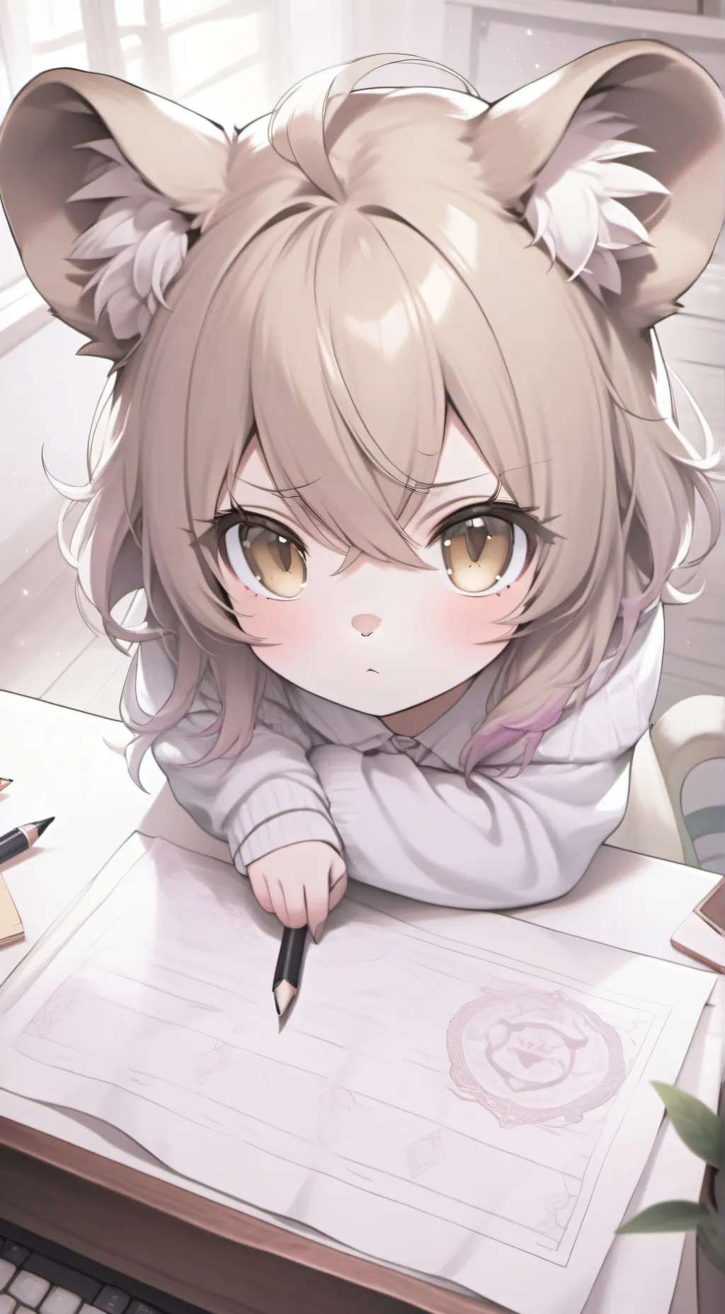 ai character: Stealthy Tan Spirit background