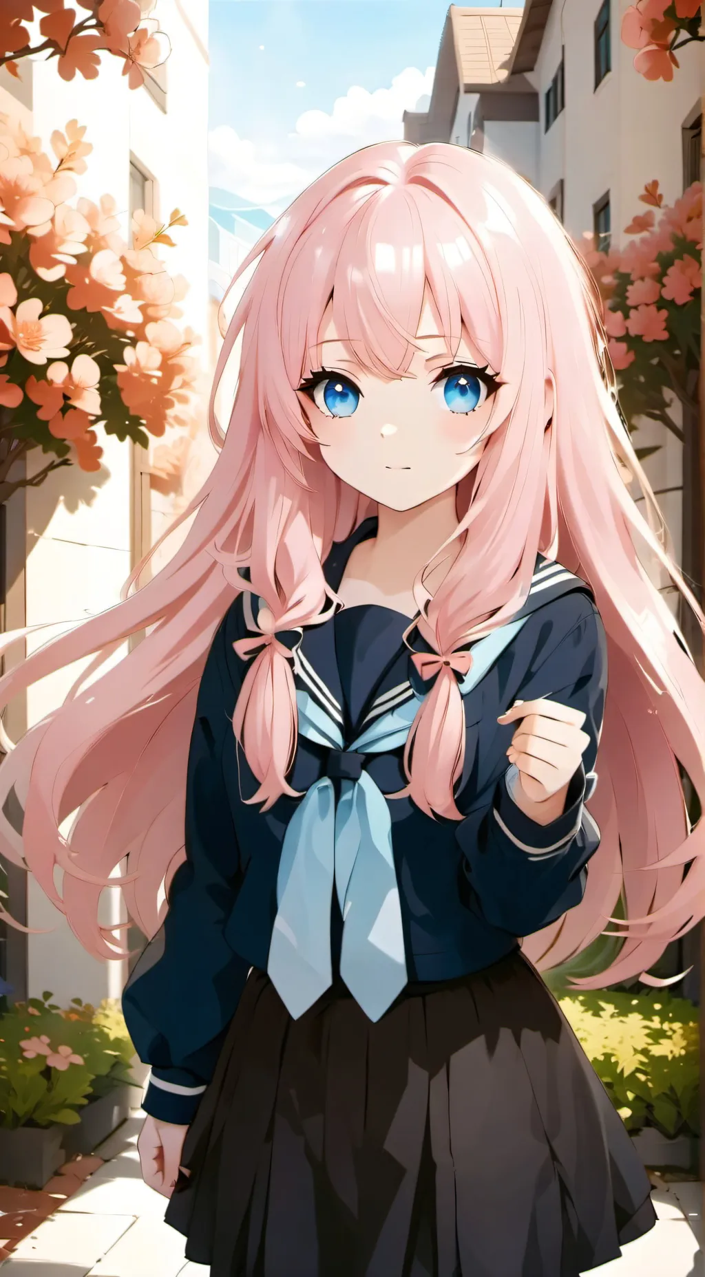 ai character: Pinky cheeks  background