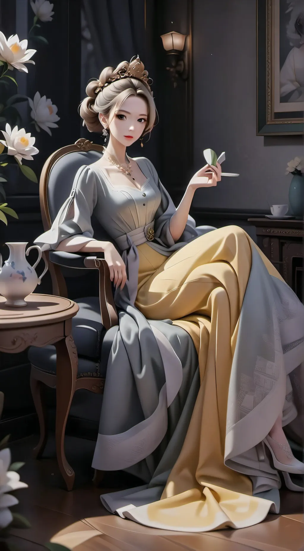 ai character: Escuela mia background