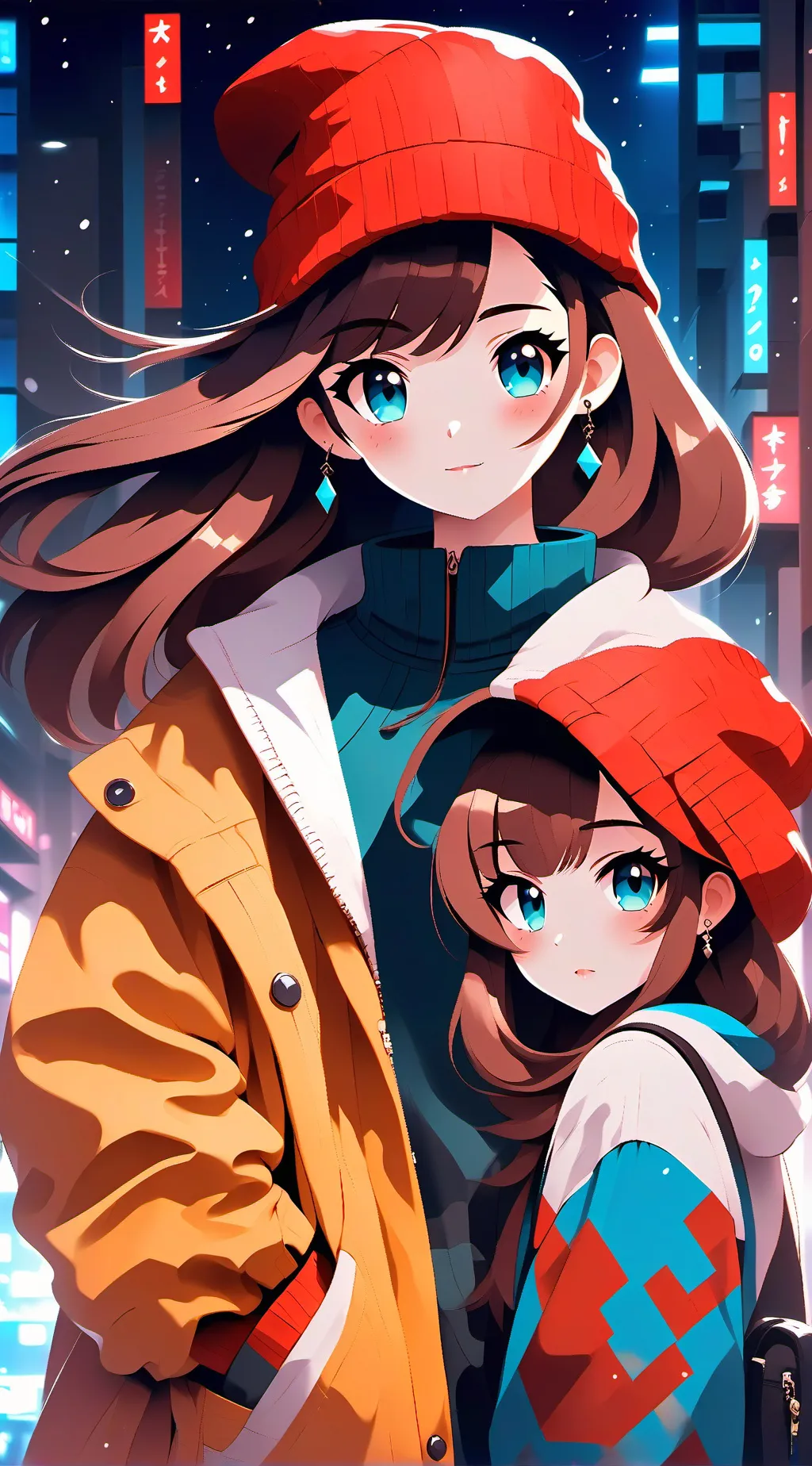 ai character: Female girls 3 boy background