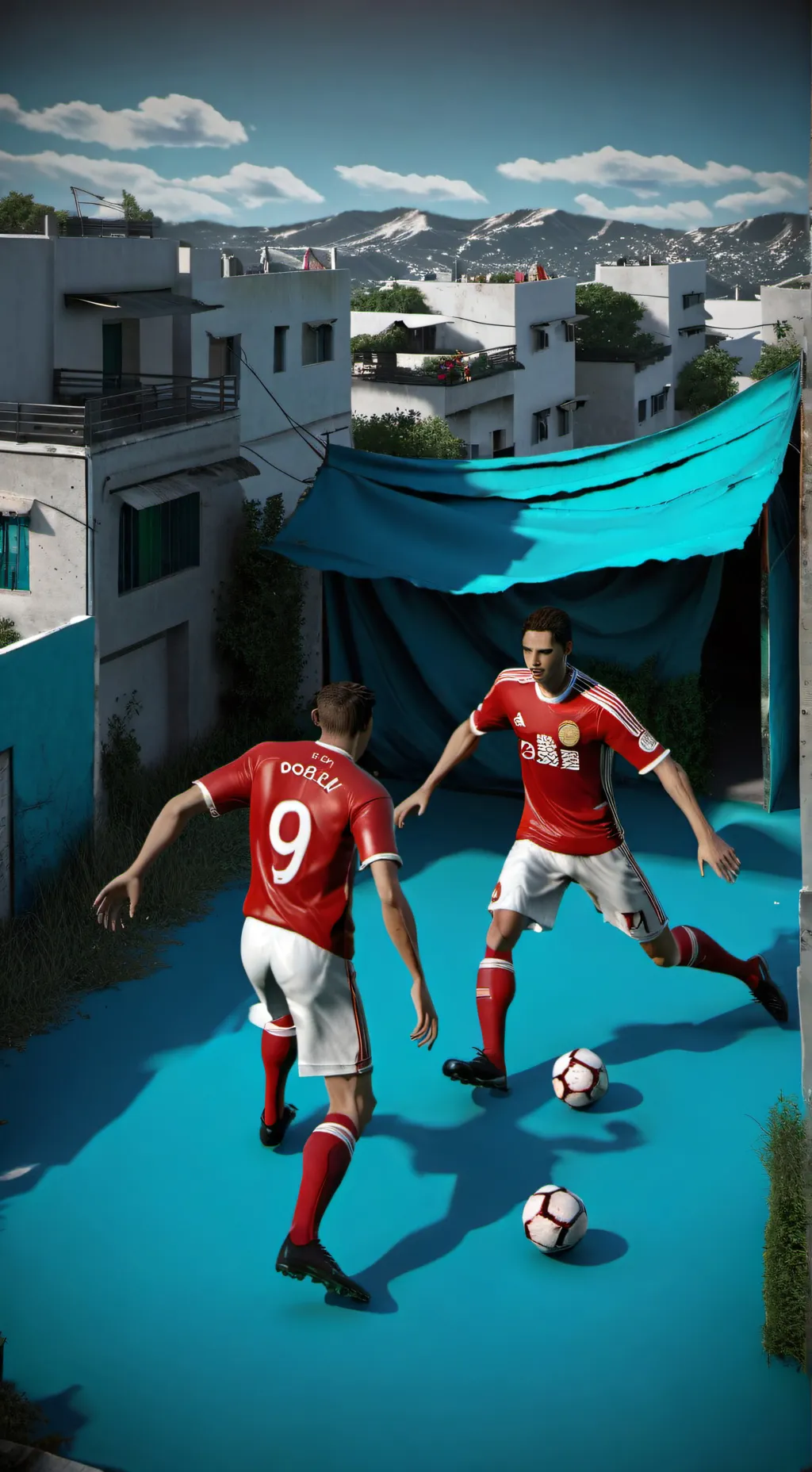ai character: carrera de futbol background