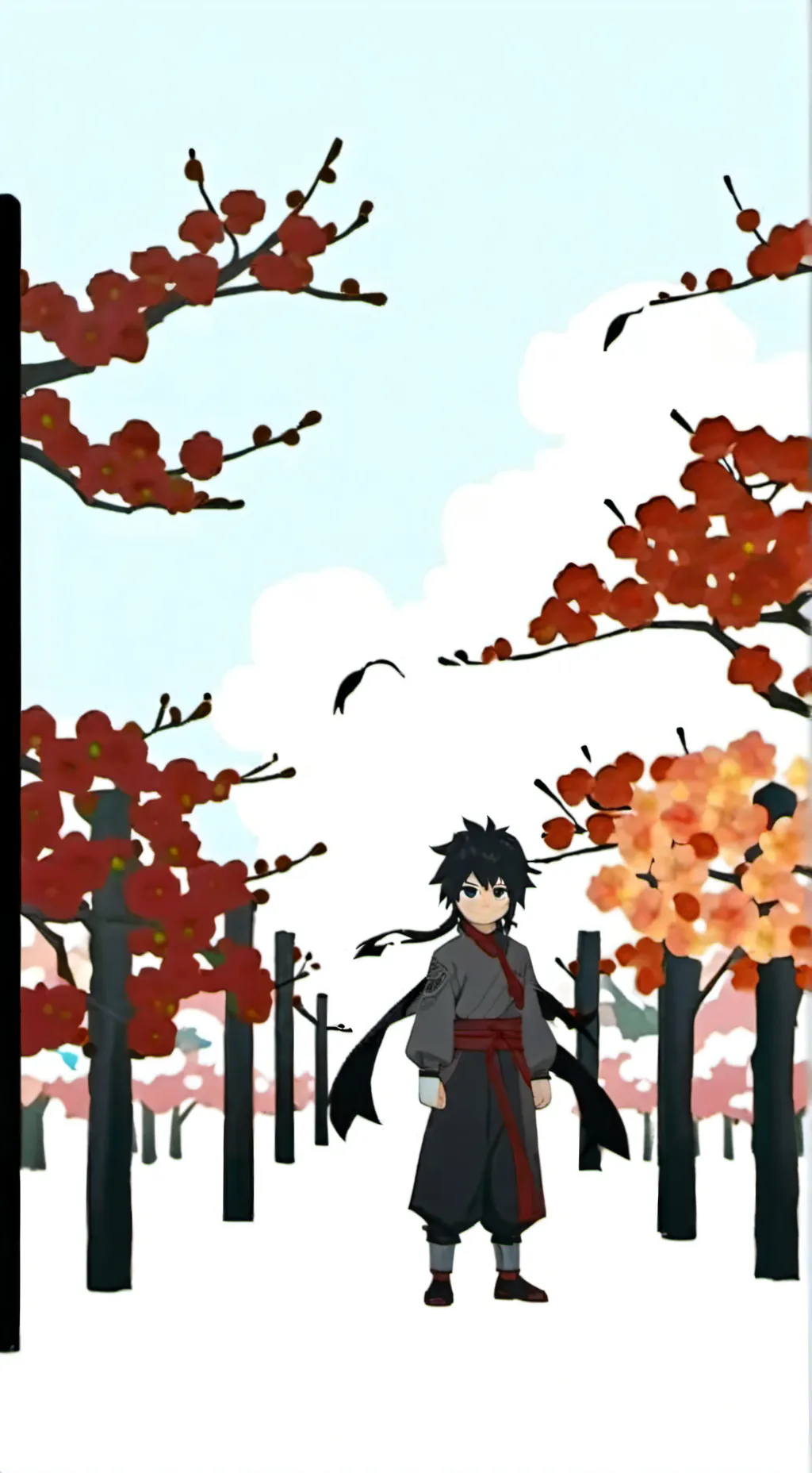 ai character: kny snow day!! background