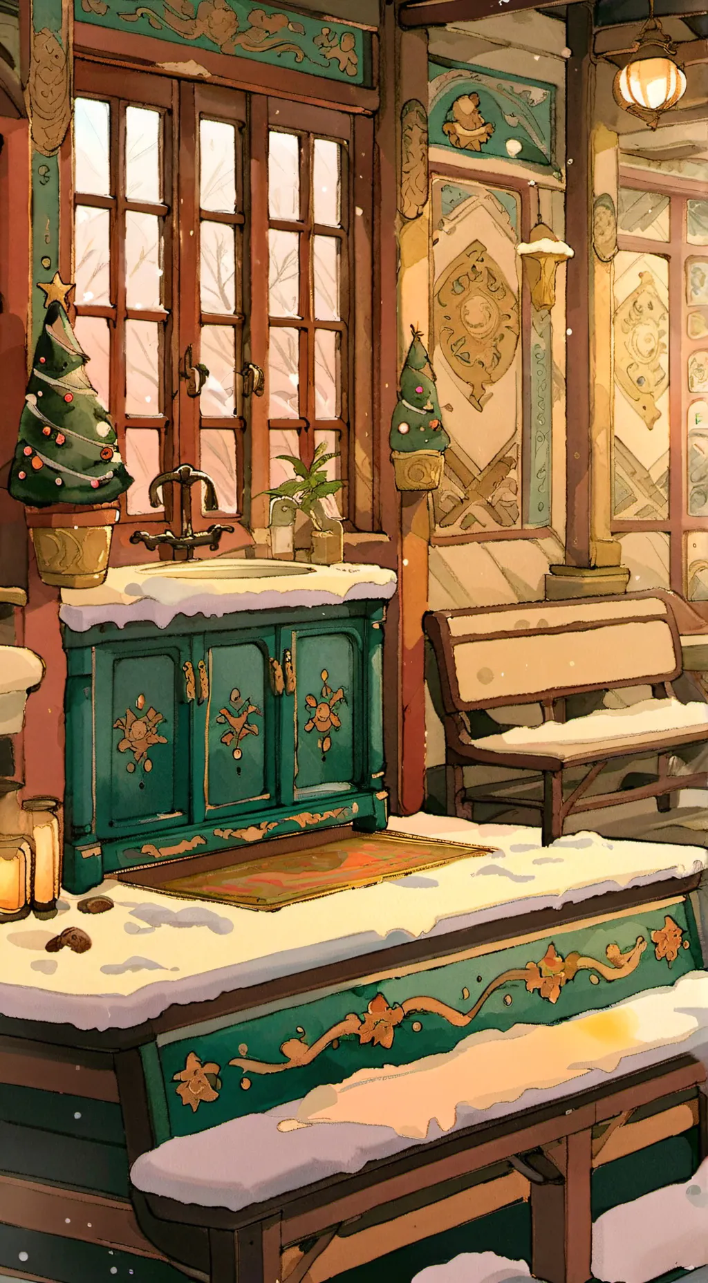 ai character: Skz Christmas background