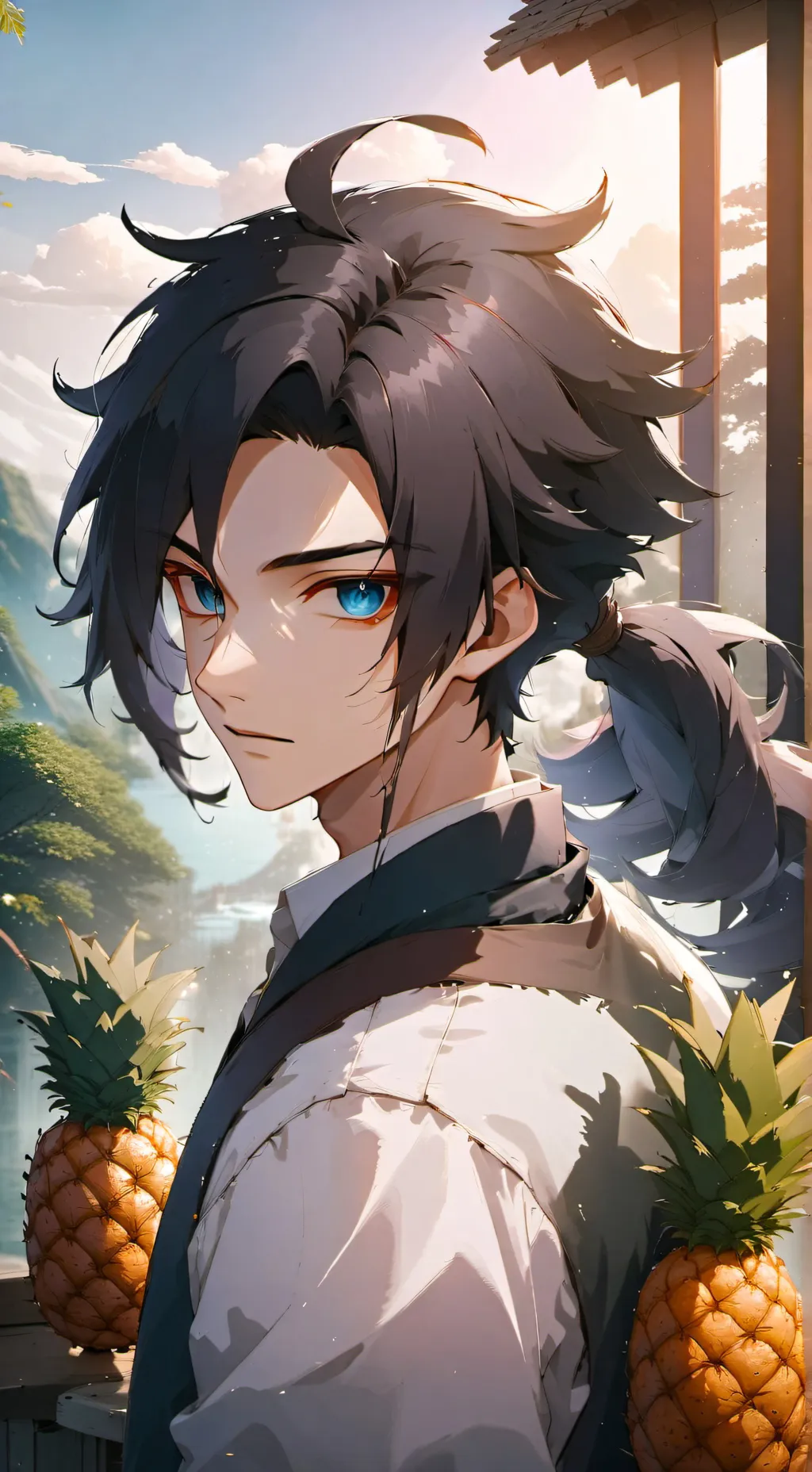 ai character: 💗•🌊Giyu Tomioka🌊•💗 background