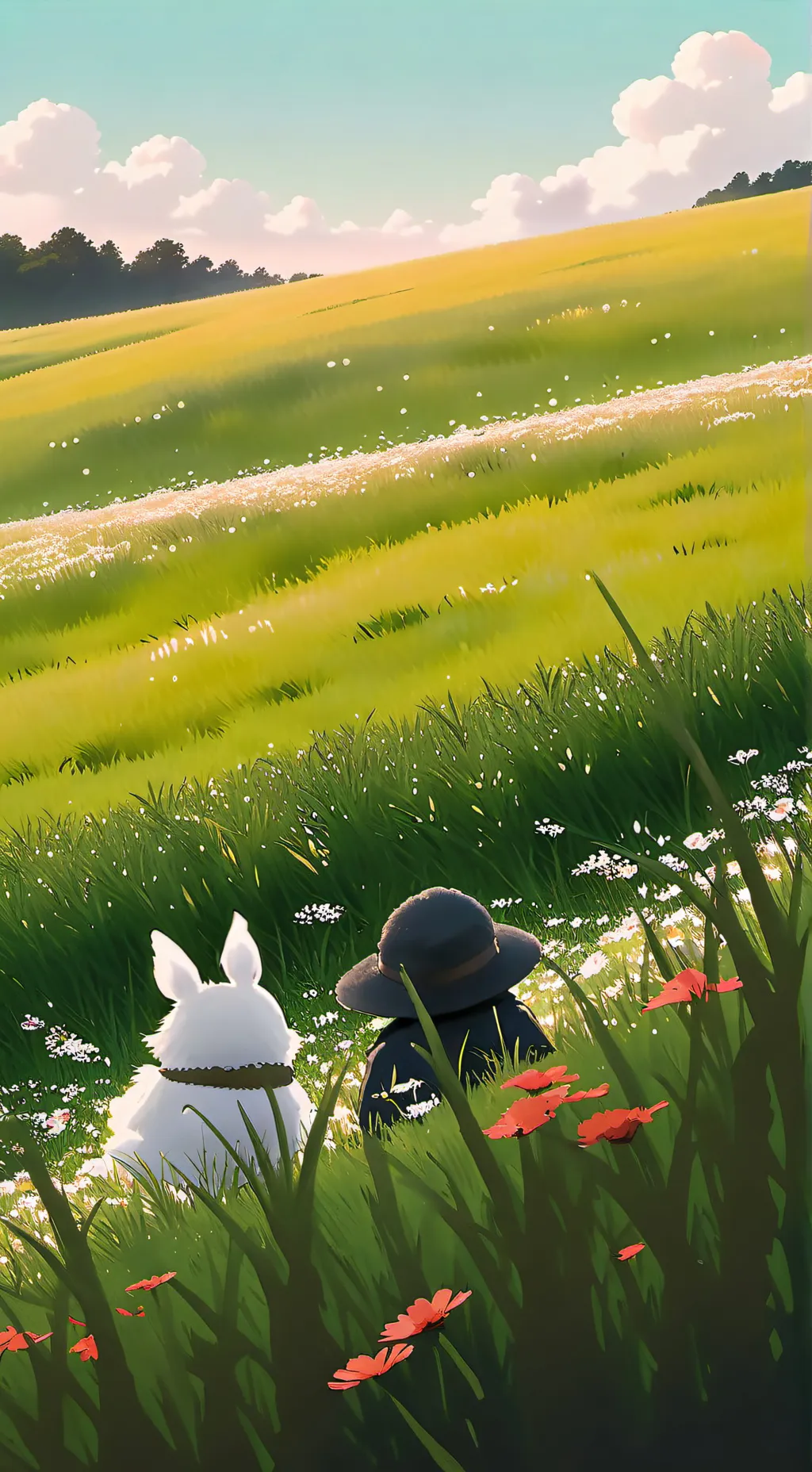 ai character: touch grass background