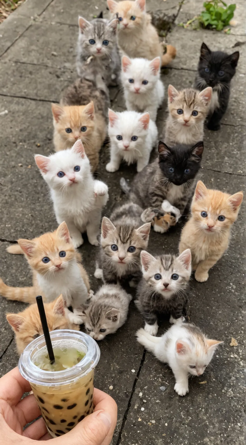 ai character: Kittens want Boba! background