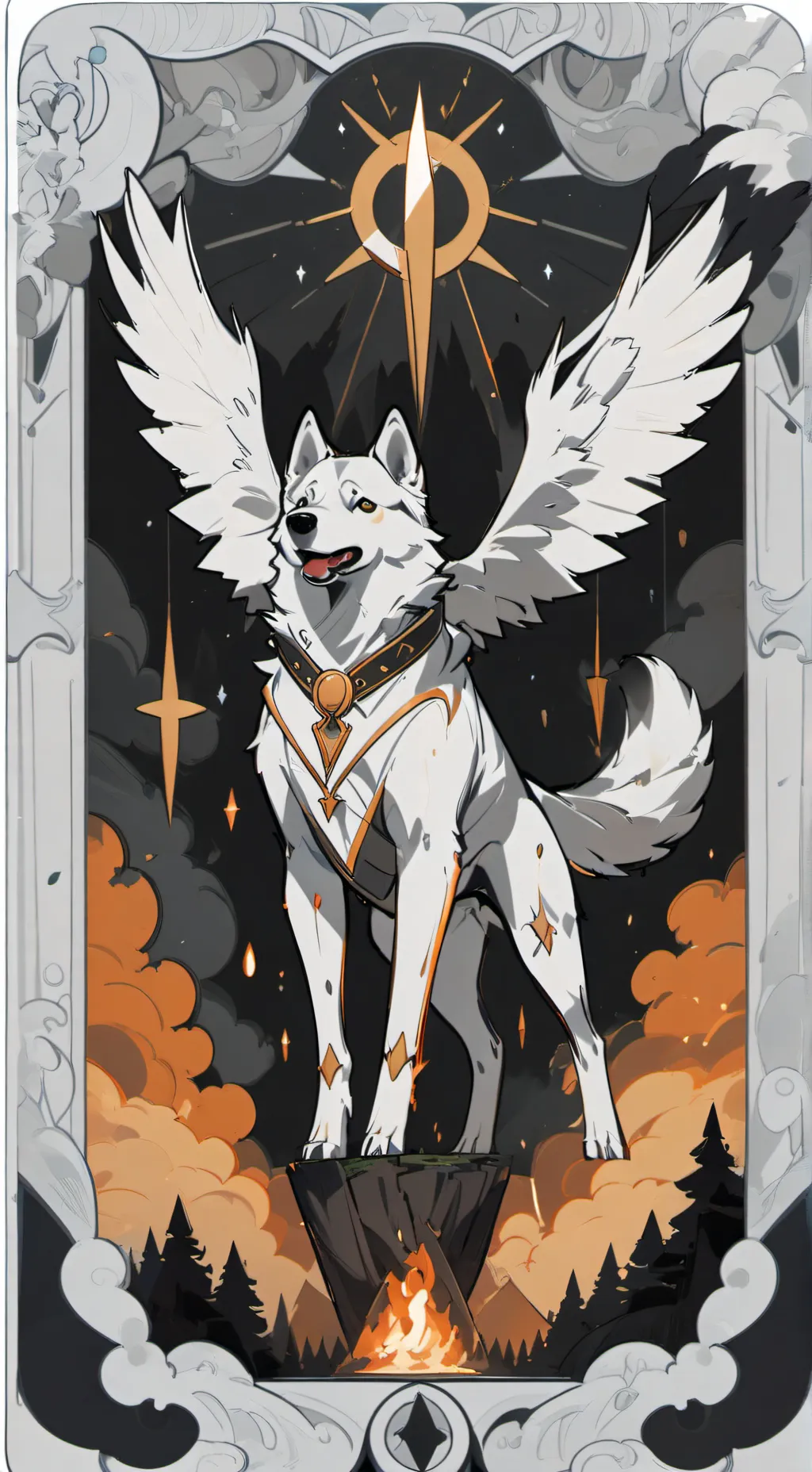 ai character: Fire wolves background