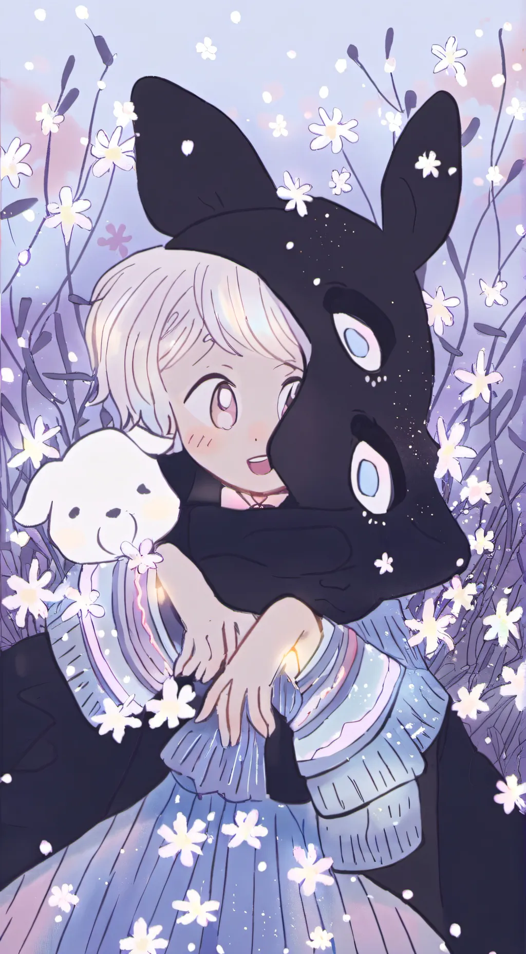 ai character: SYMPHONY🌈🌈🐬 background