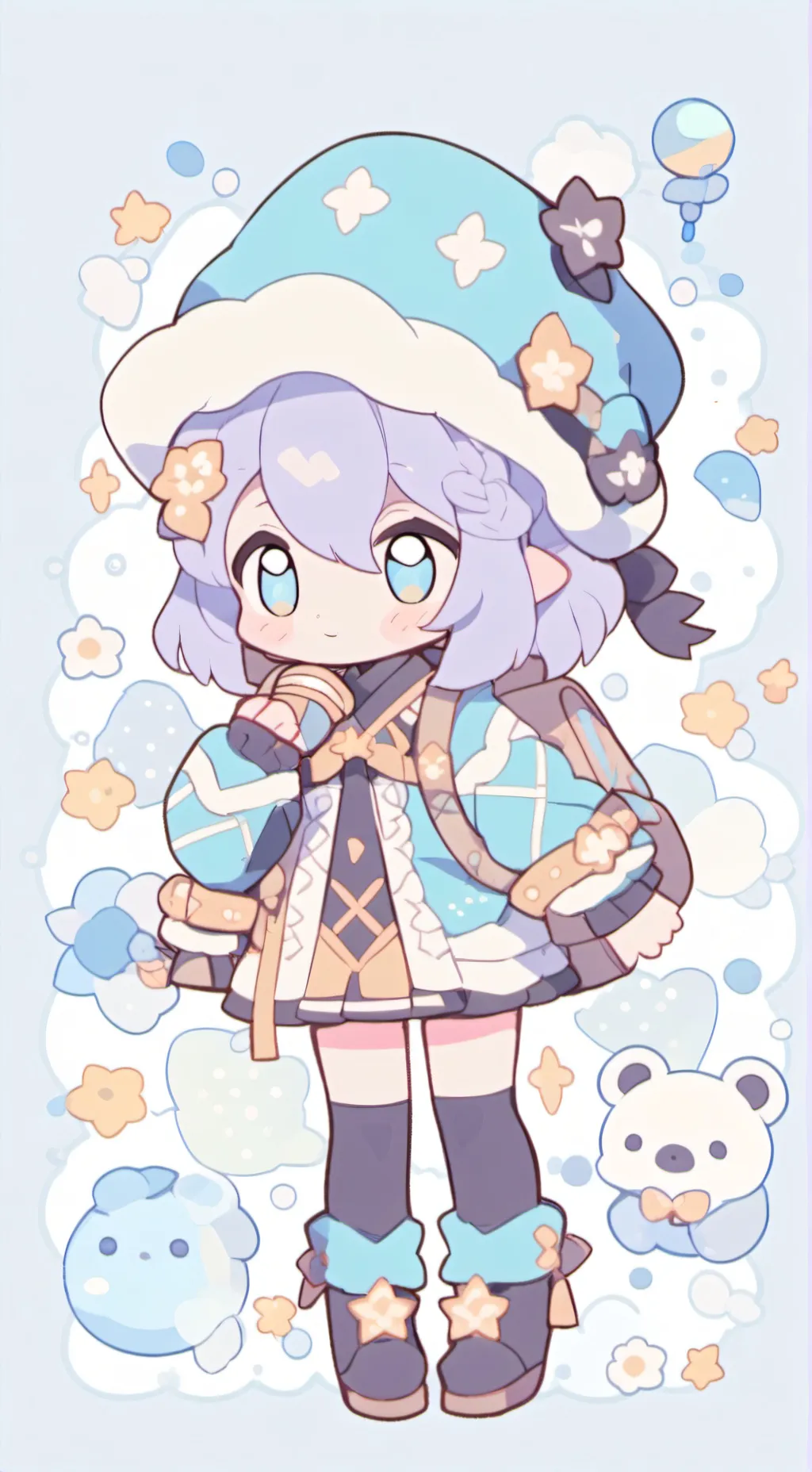 ai character: Digital circus background