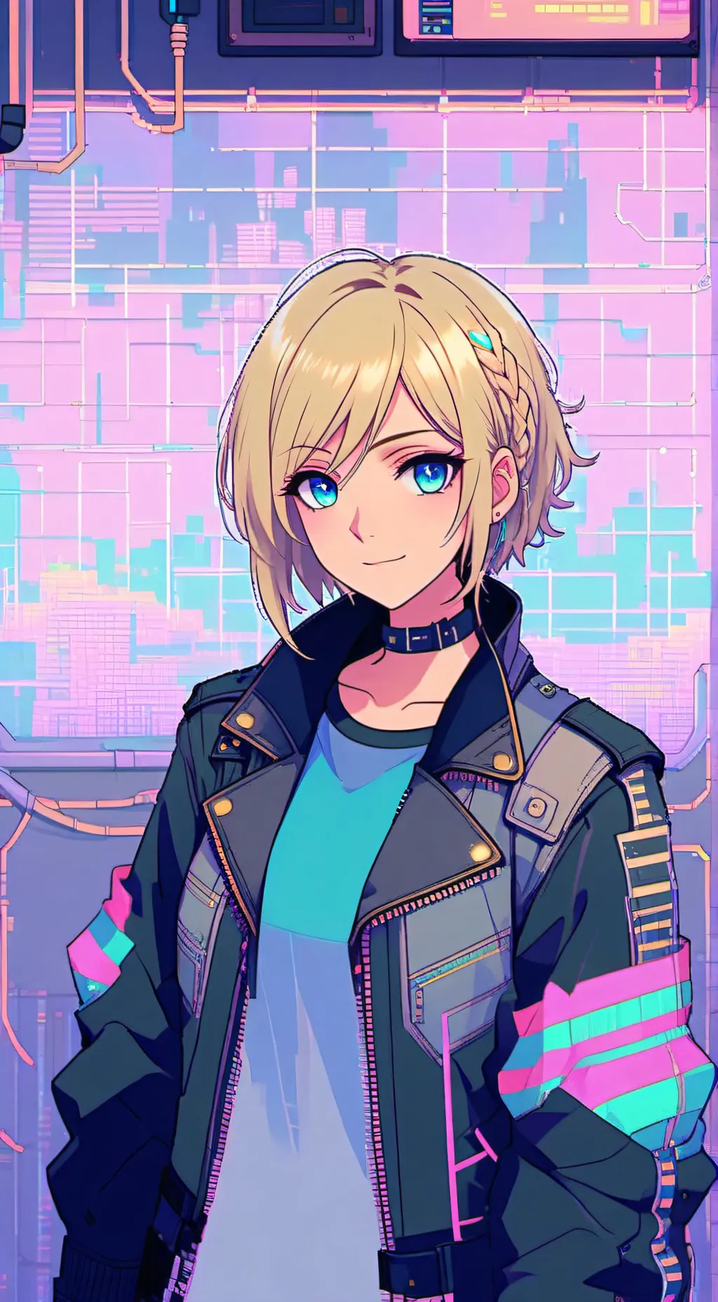 ai character: Pixel background