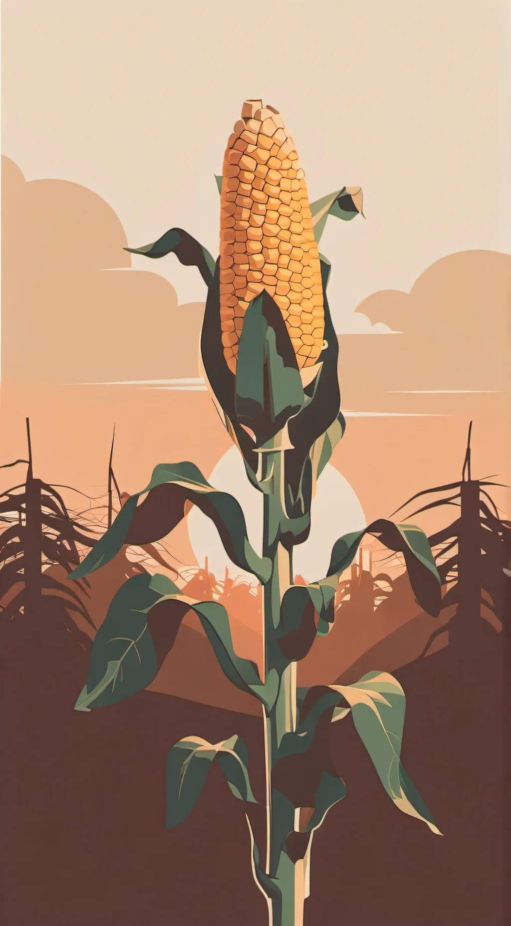 ai character: corn  background