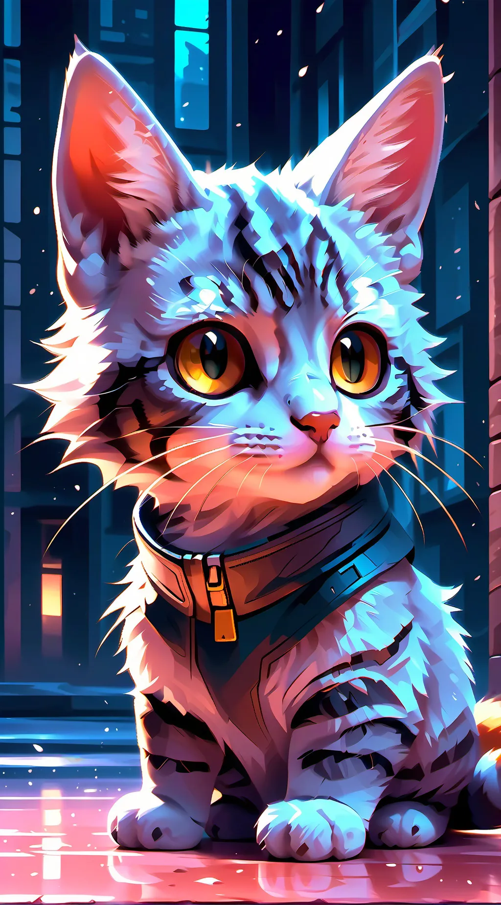 ai character: un gato abandonado background