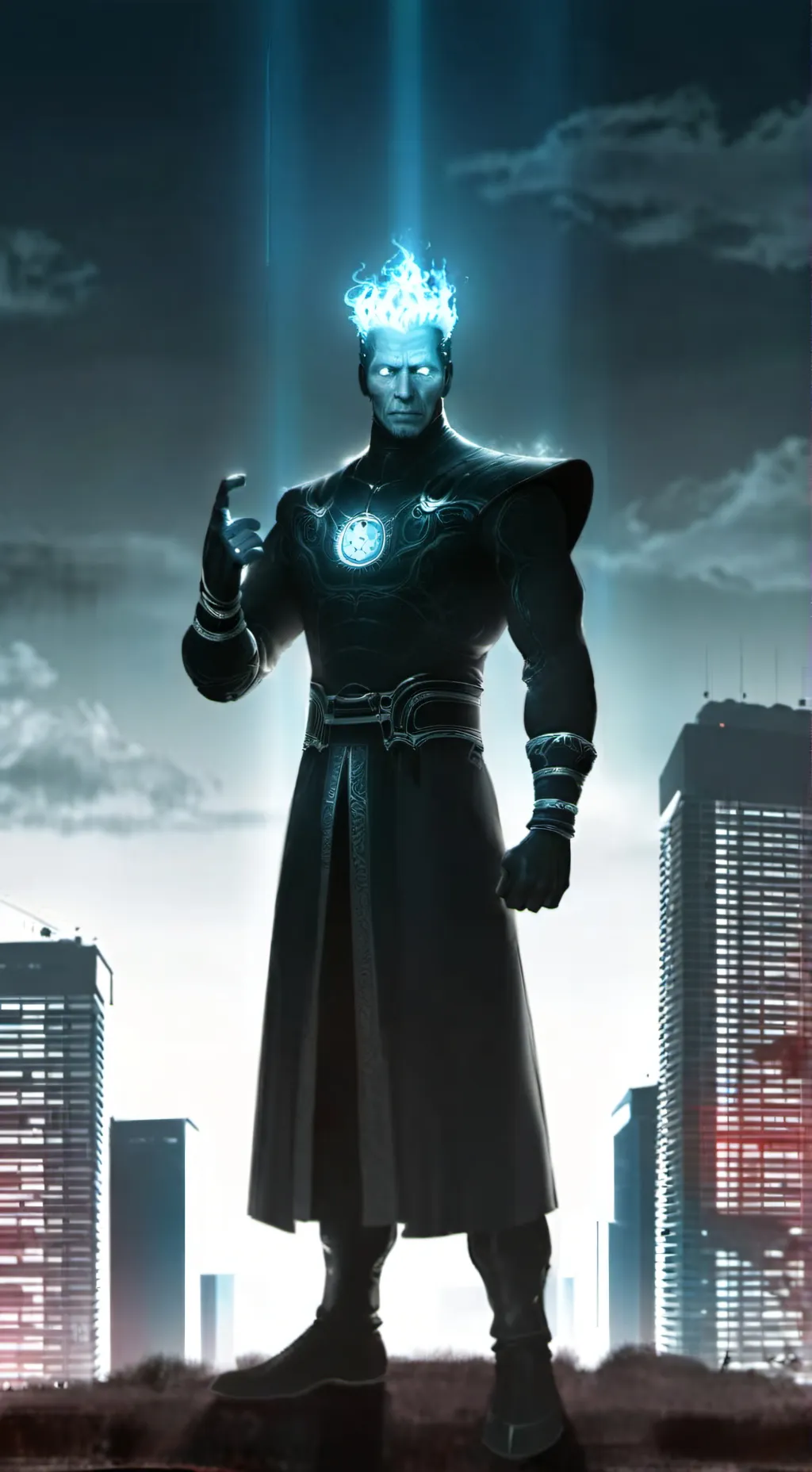 ai character: titán camaraman  background