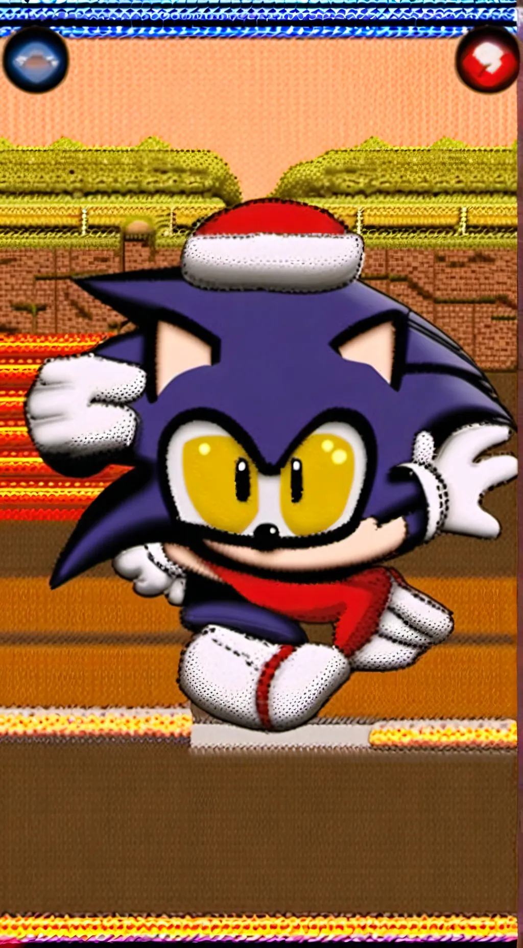 ai character: sonic.exe navideño background