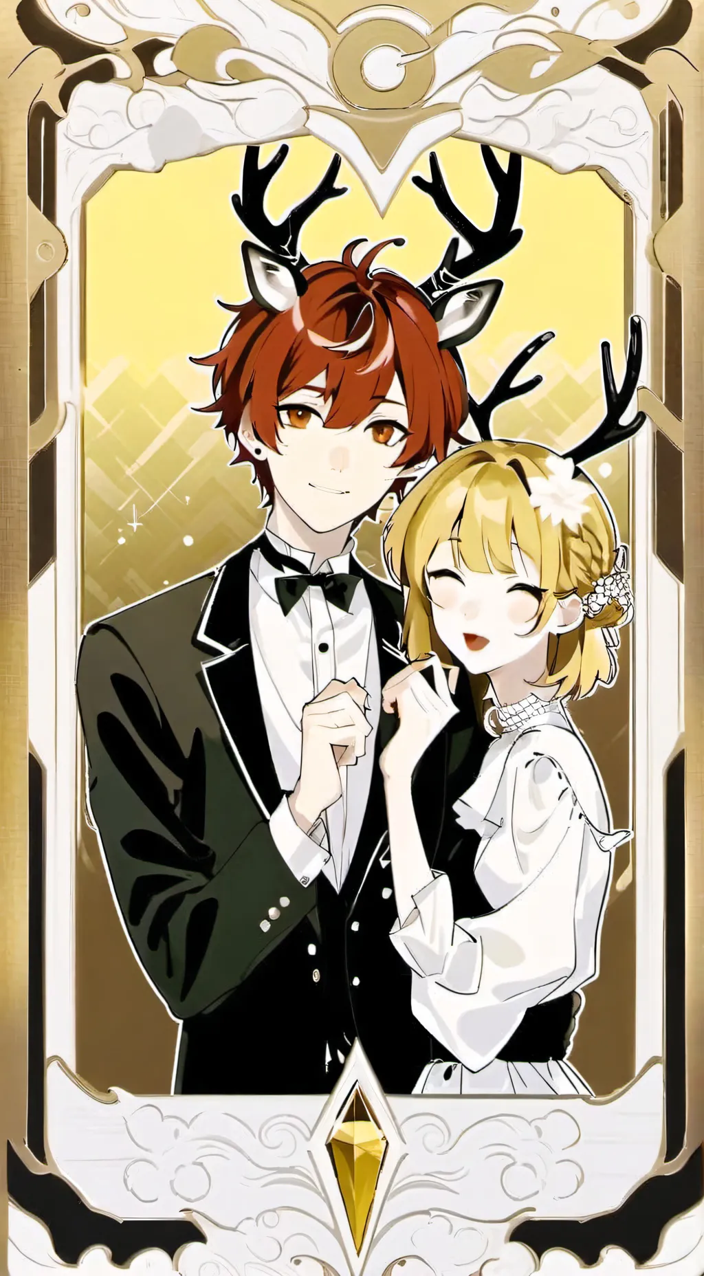 ai character: Alastor proposing  background