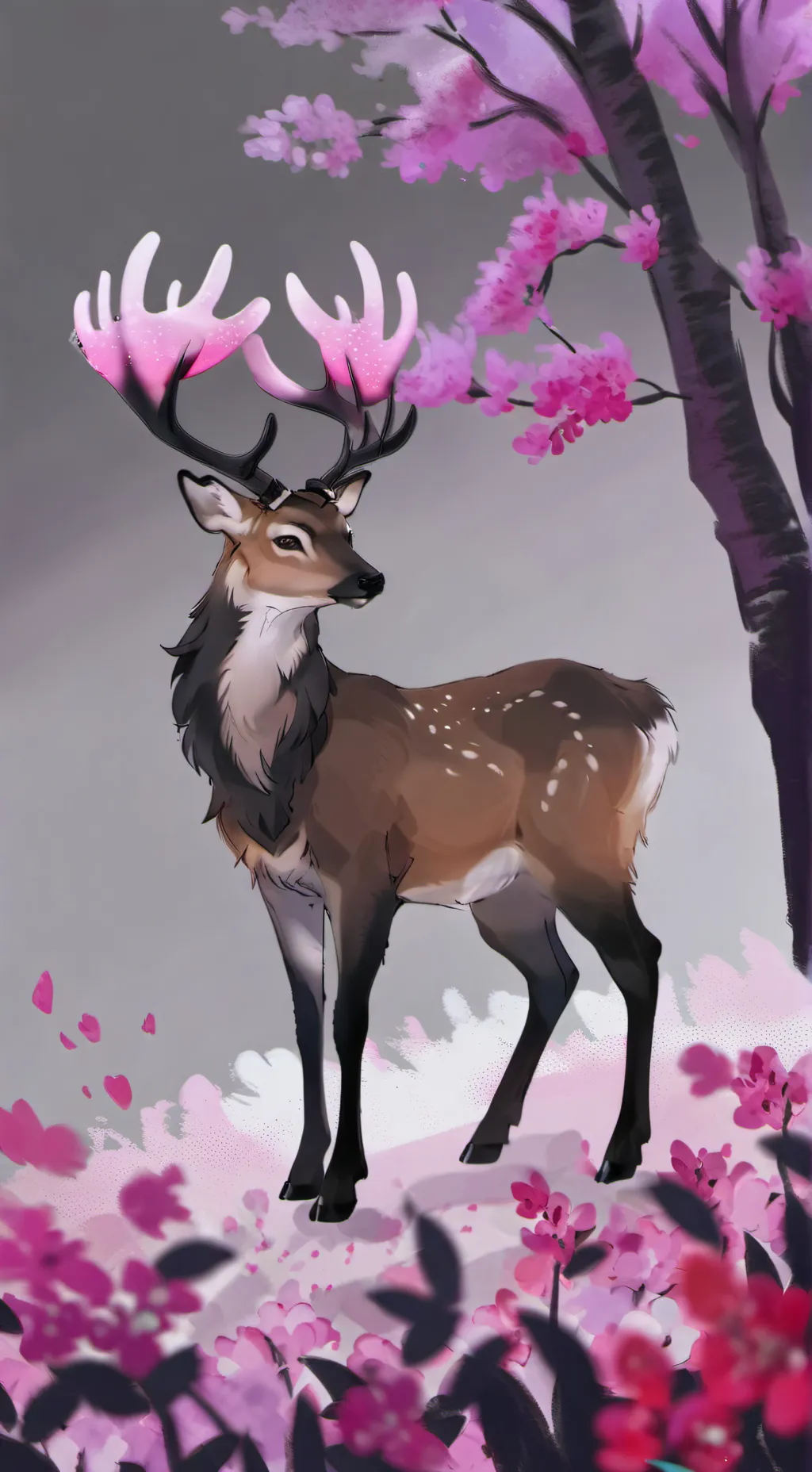 ai character: Deer hybrid background